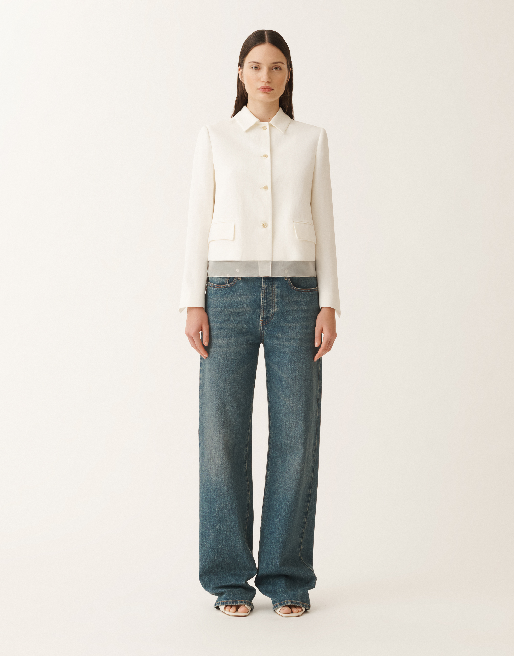 FABIANA FILIPPI LINEN AND VISCOSE CHASSEUR JACKET 