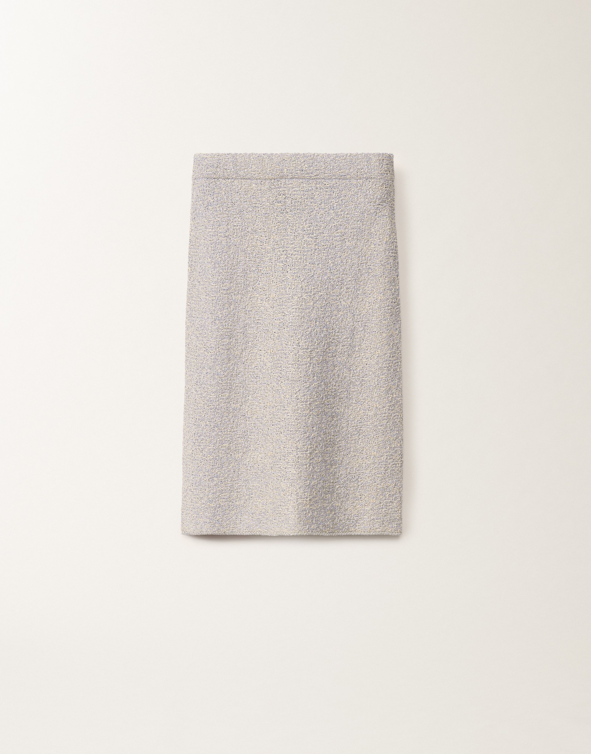 Shop Fabiana Filippi Lurex Knit Tweed Skirt In Vanilla/lavender
