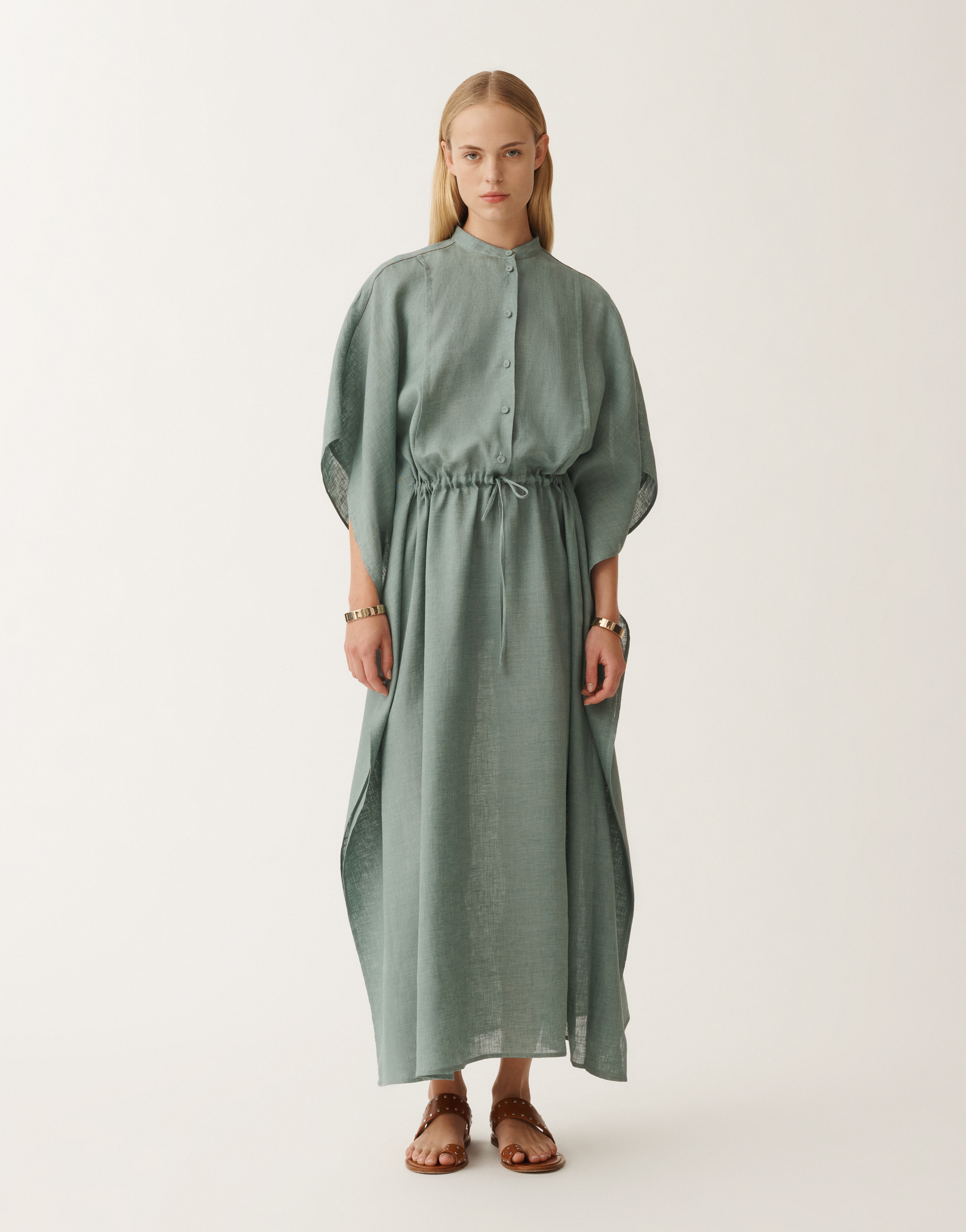 FABIANA FILIPPI LINEN CANVAS KAFTAN 