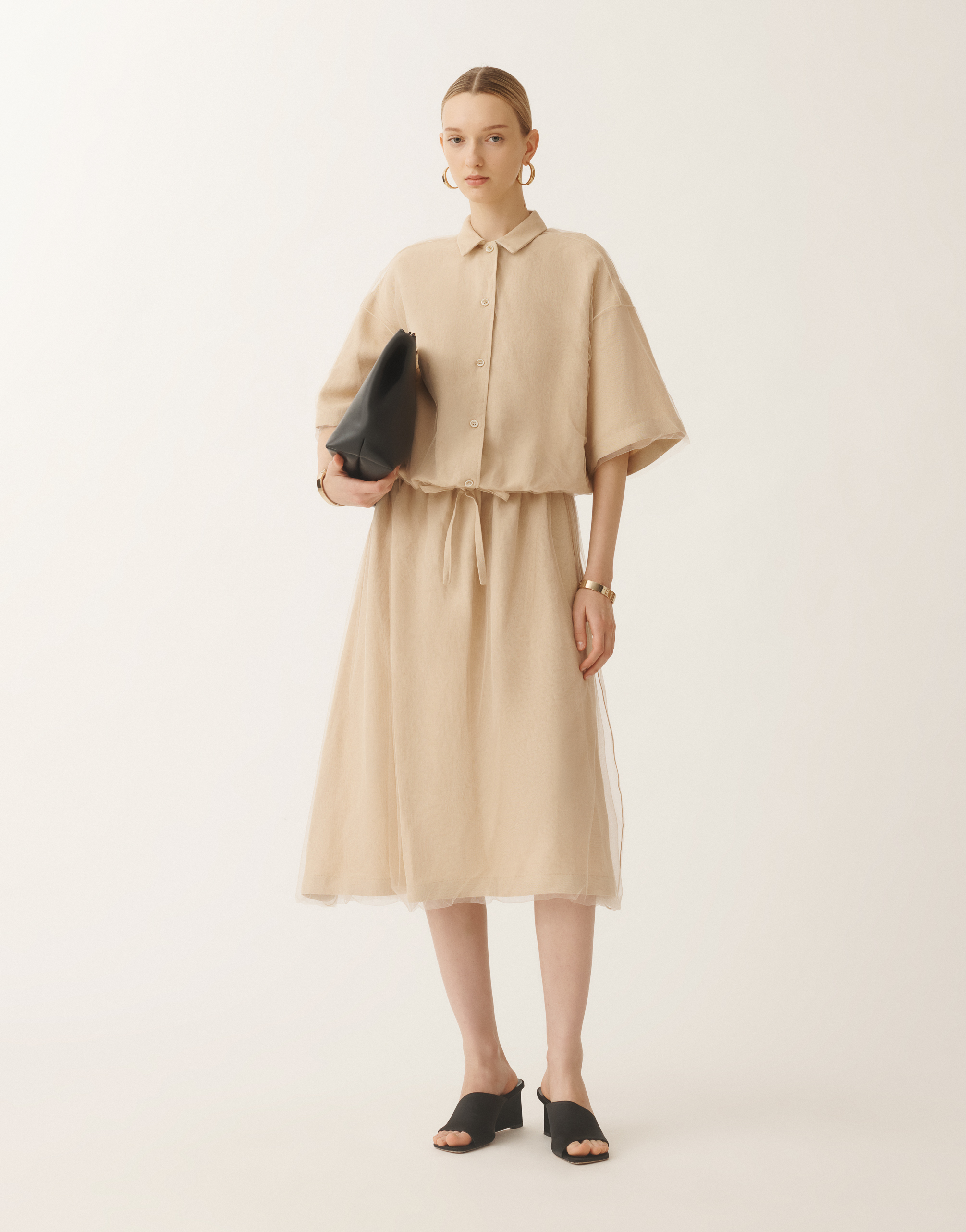 Shop Fabiana Filippi Linen And Viscose Skirt In Sand
