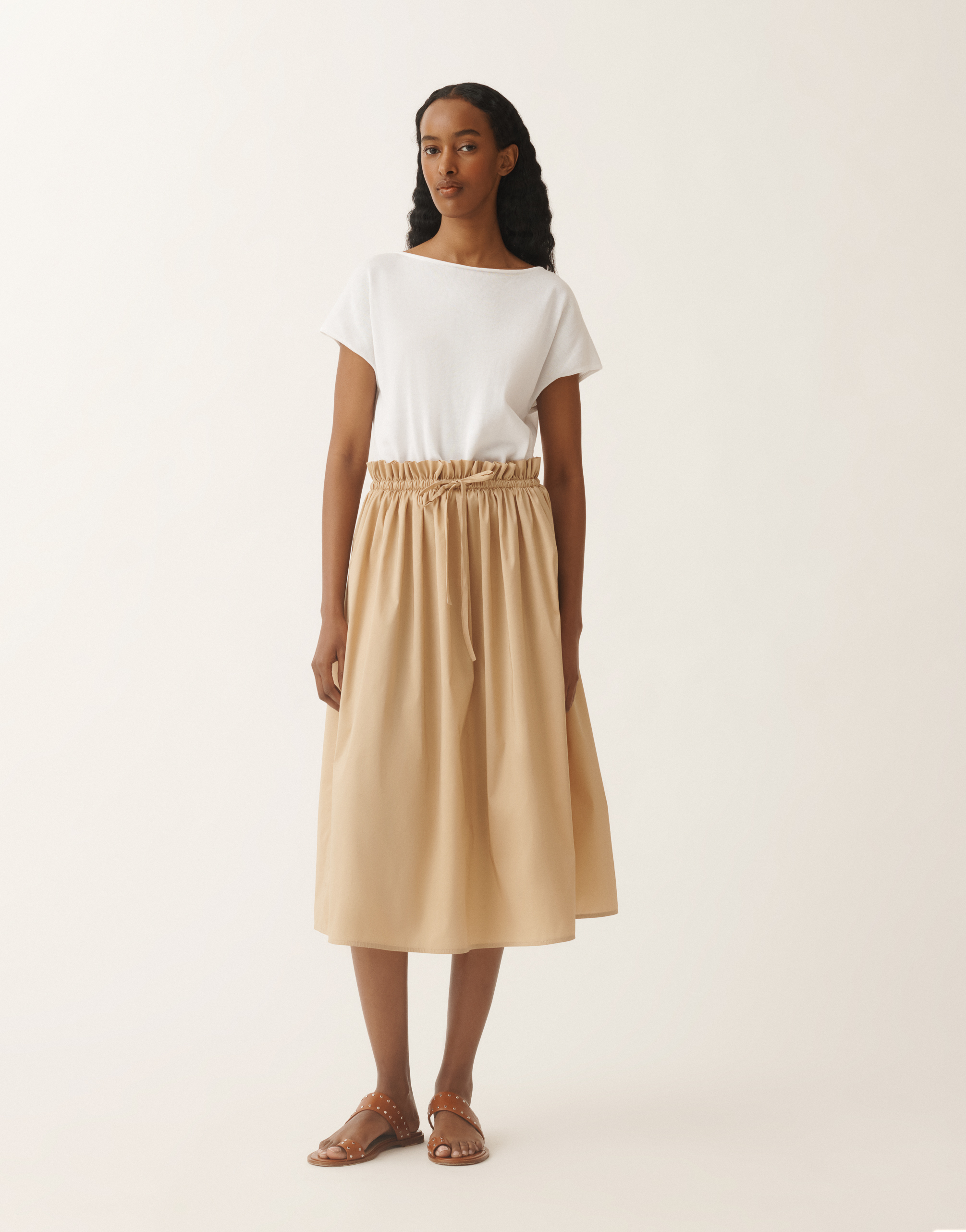 Fabiana Filippi Cotton And Technical Poplin Dress In White