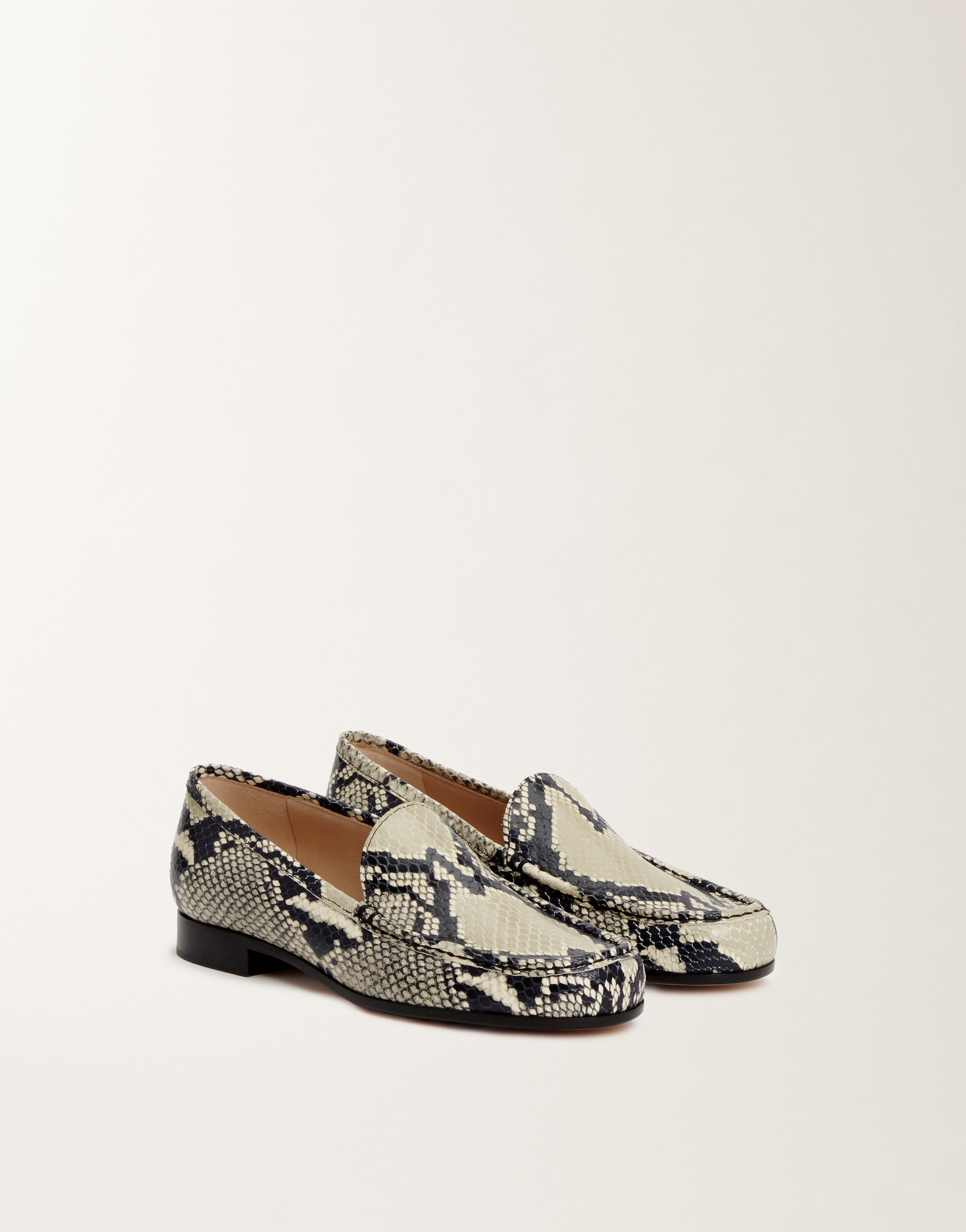 Fabiana Filippi Python Effect Loafers In White
