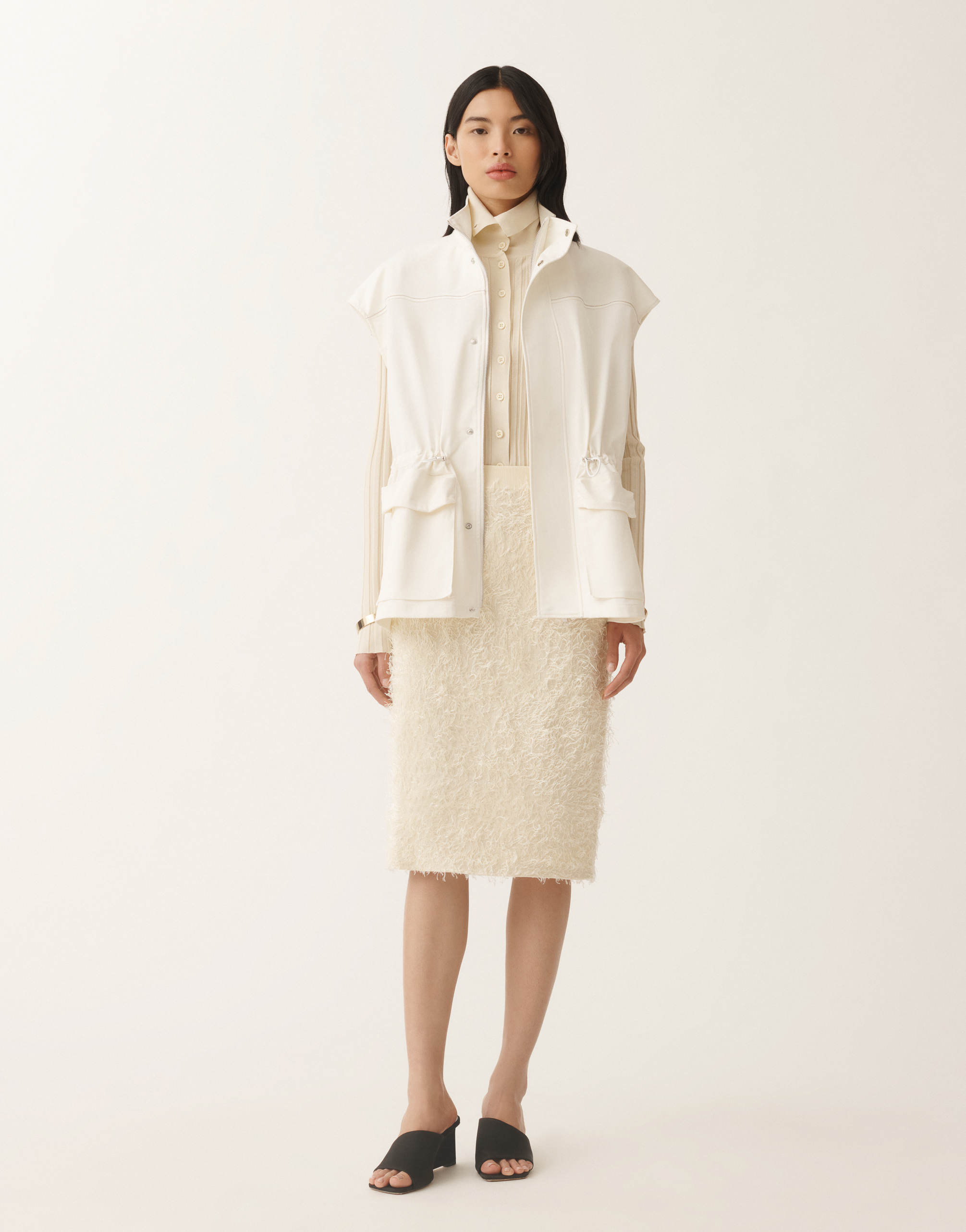 Fabiana Filippi Cotton Gabardine Safari Jacket In White
