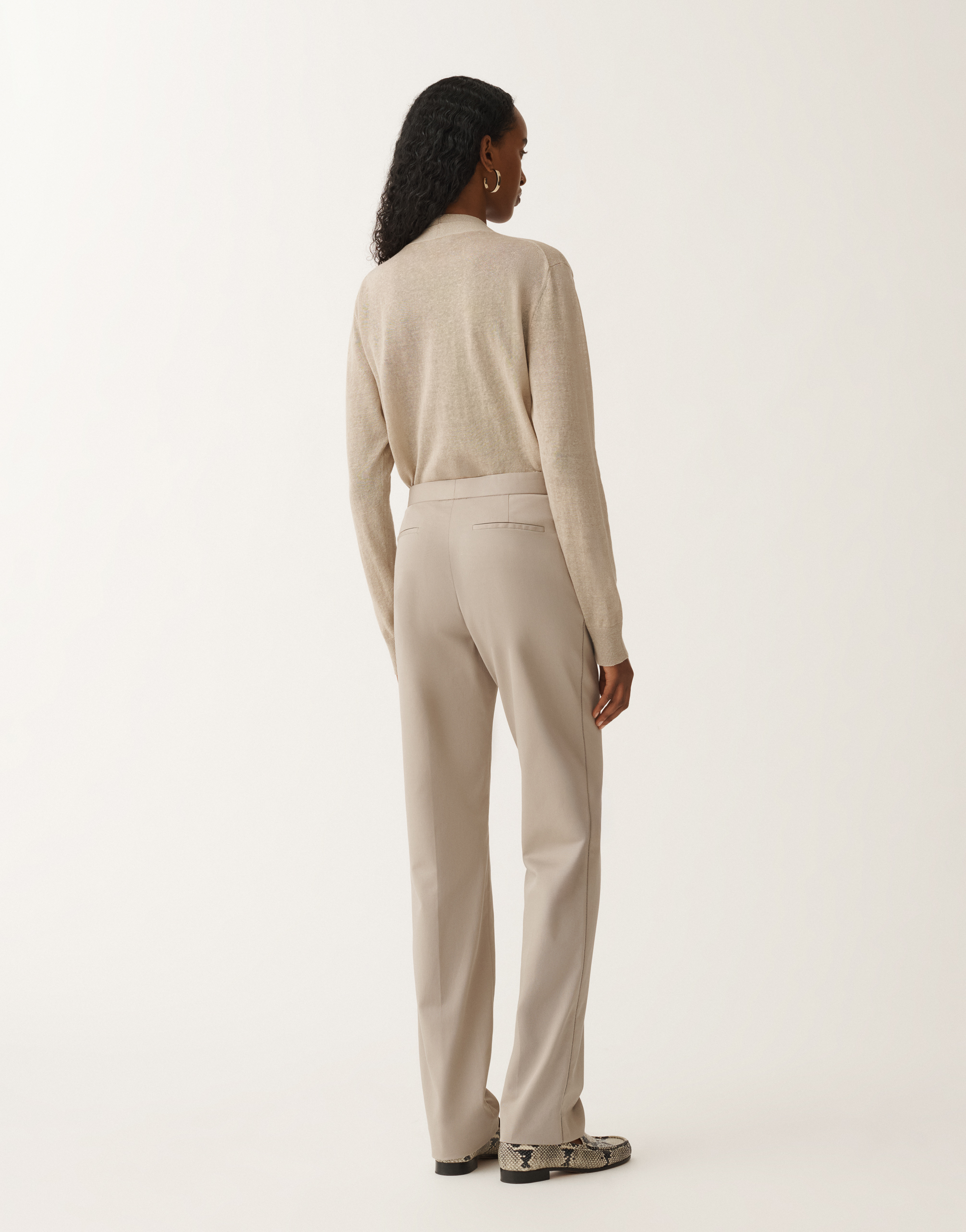 Fabiana Filippi Montefalco Cotton Gabardine Trousers In Clay