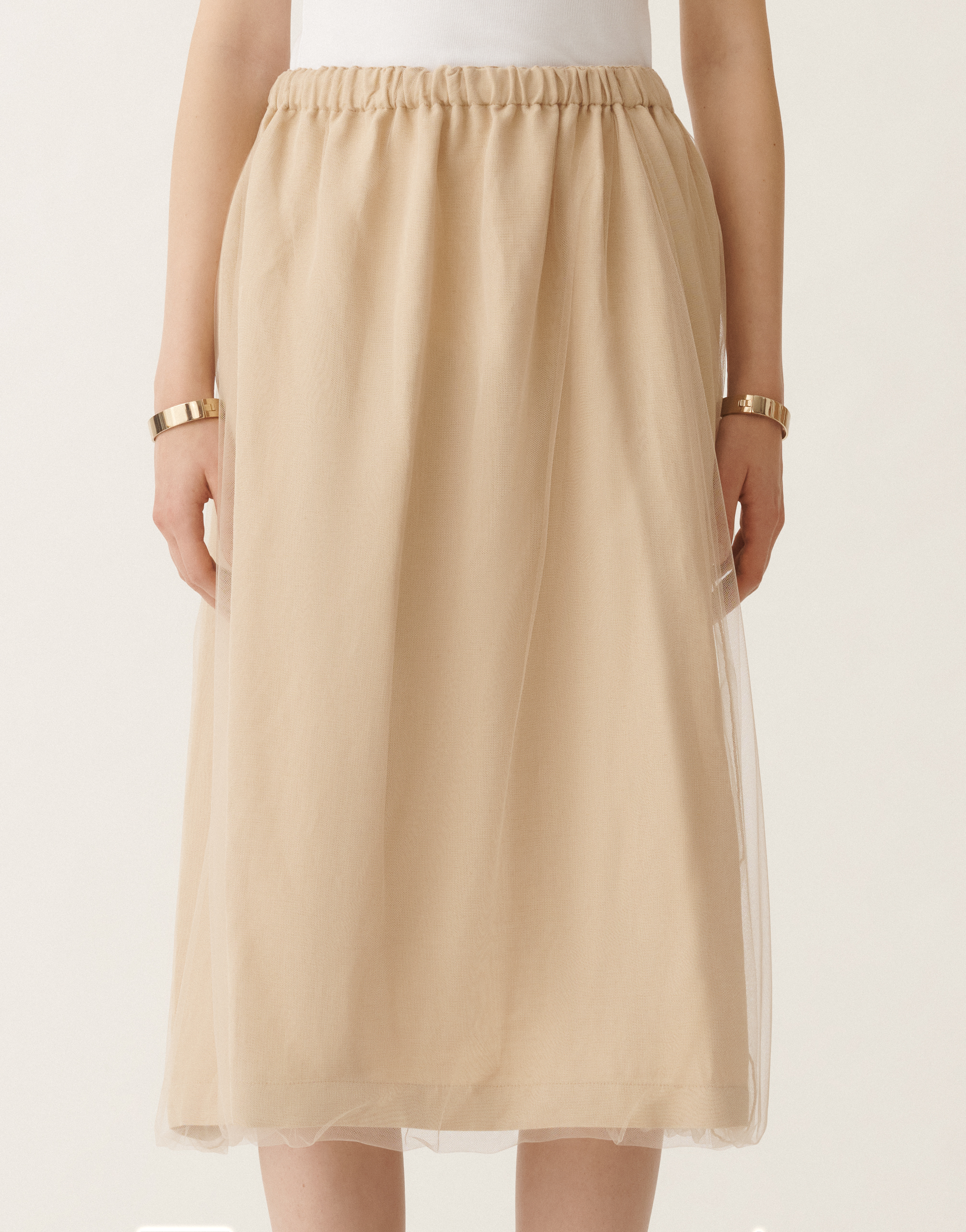 Shop Fabiana Filippi Linen And Viscose Skirt In Sand