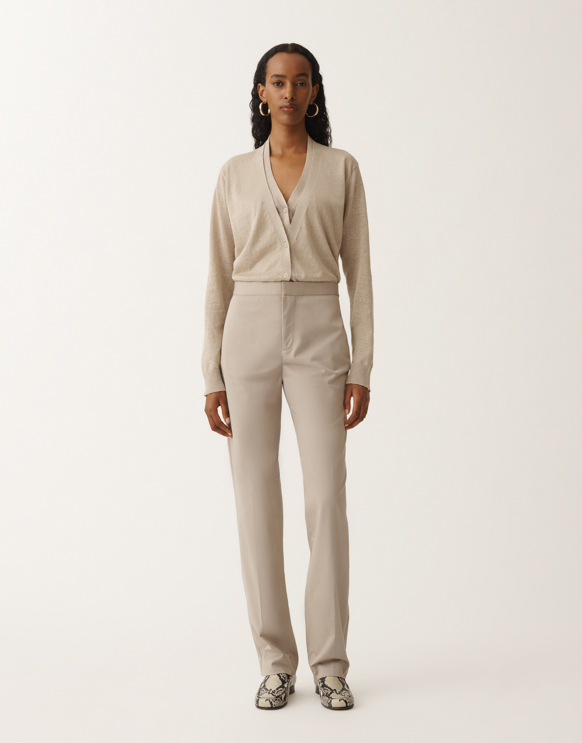 Fabiana Filippi Montefalco Cotton Gabardine Trousers In Clay