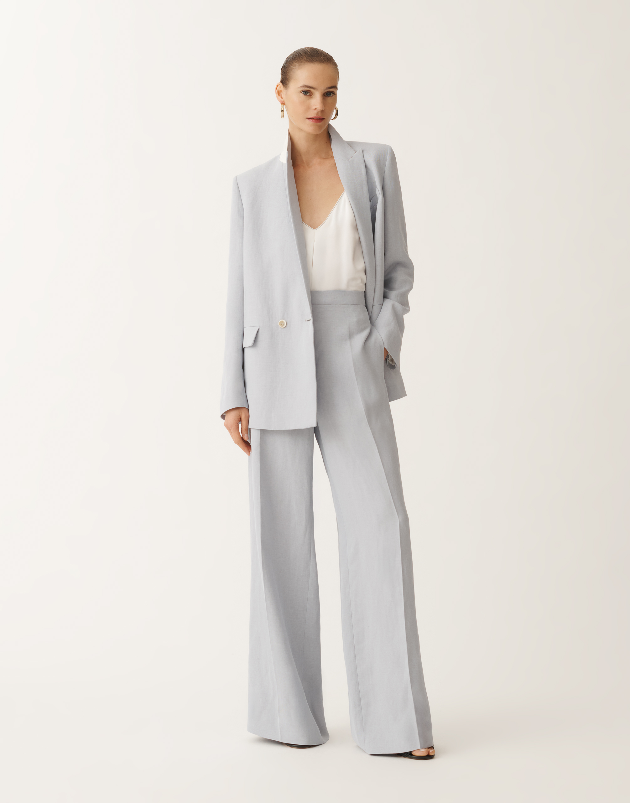 FABIANA FILIPPI LINEN AND VISCOSE DOUBLE-BREASTED JACKET
