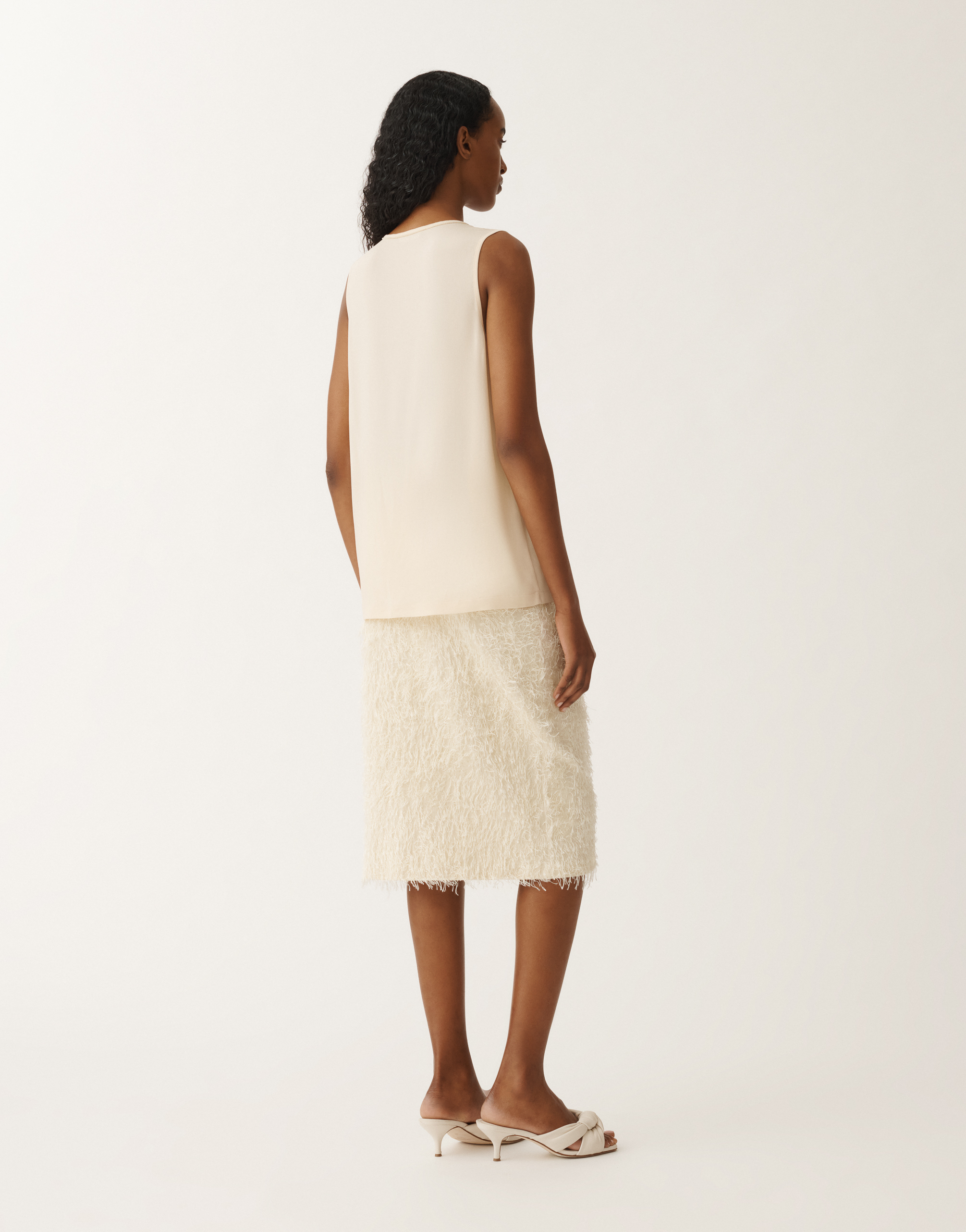 Shop Fabiana Filippi Stretch Sablé Vest Top In White