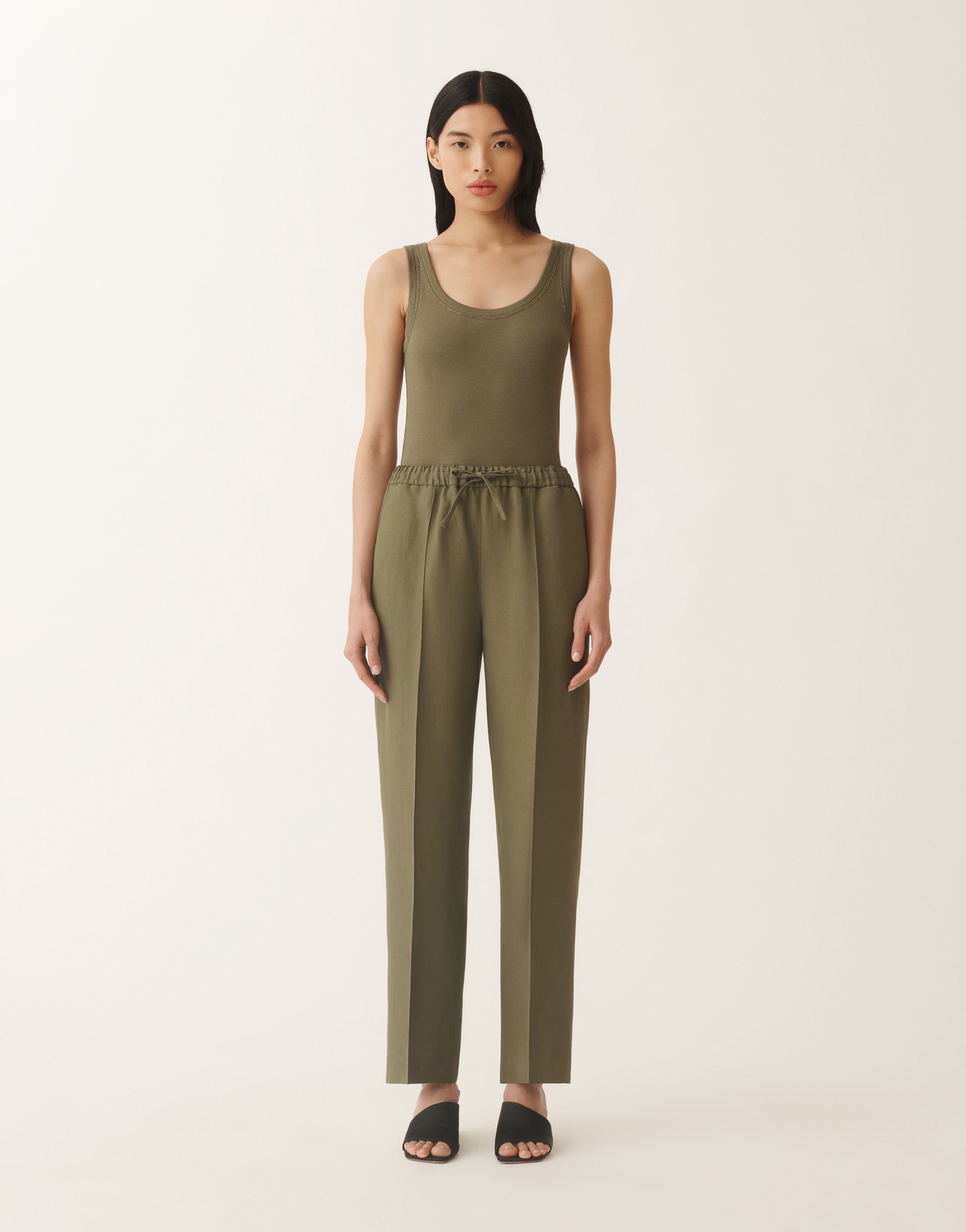 Fabiana Filippi Gubbio Linen And Viscose Trousers In Grass