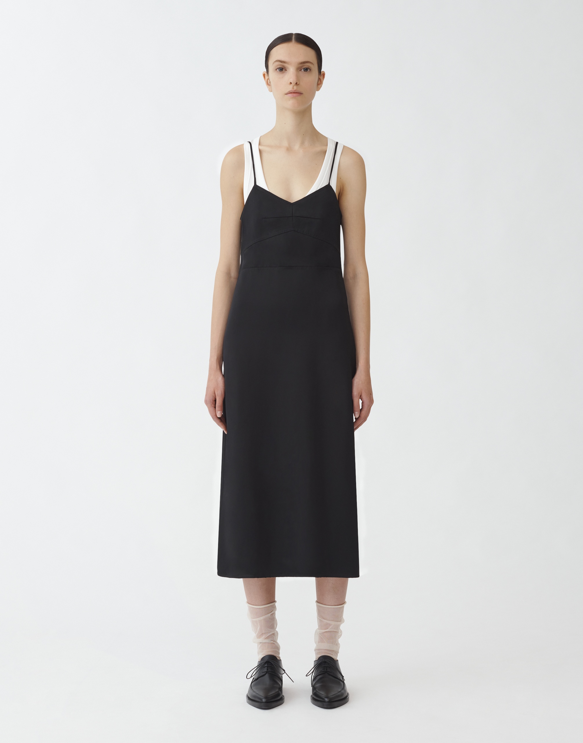 Shop Fabiana Filippi Satin Slip Dress In Black
