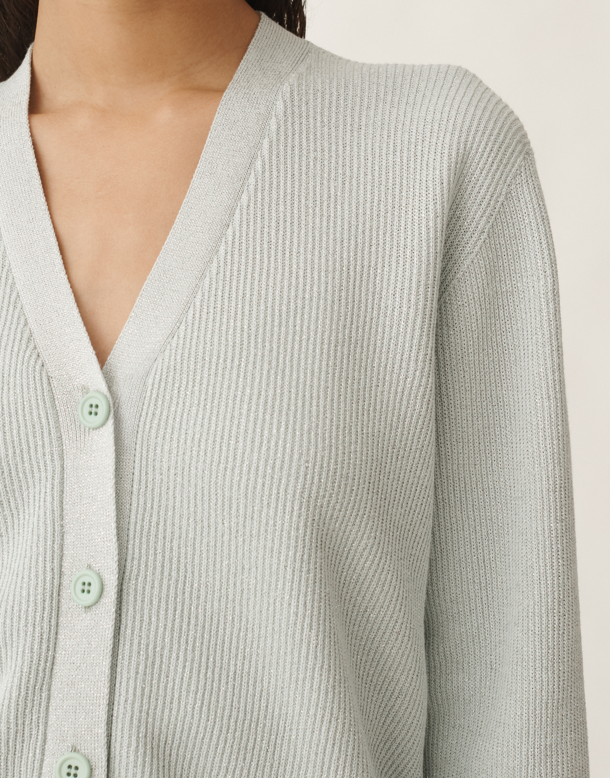 Shop Fabiana Filippi Organic Cotton And Lurex Cardigan In Aquagreen