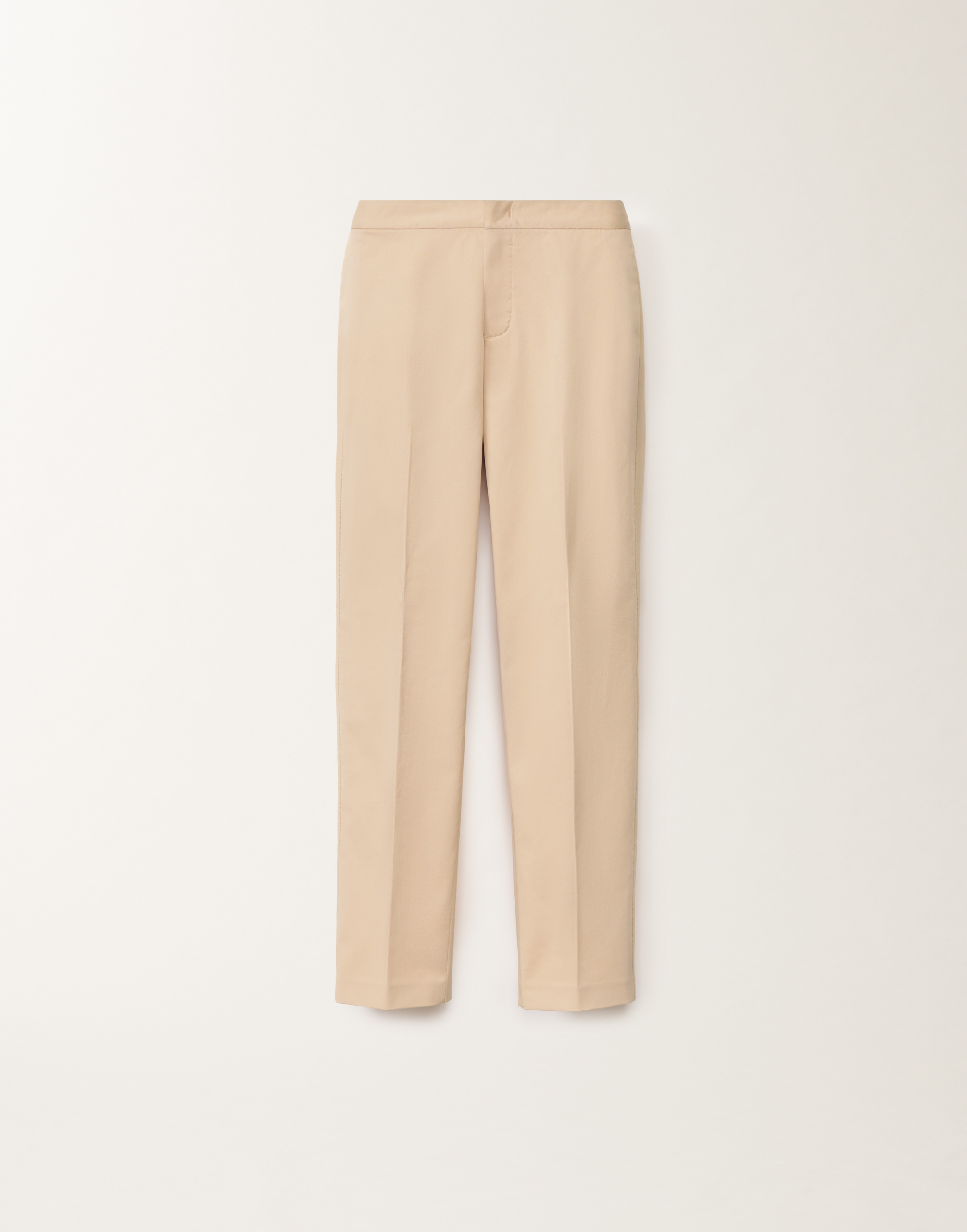 Fabiana Filippi Cotton Gabardine Regular Fit Trousers With Filo Diamante In Brown
