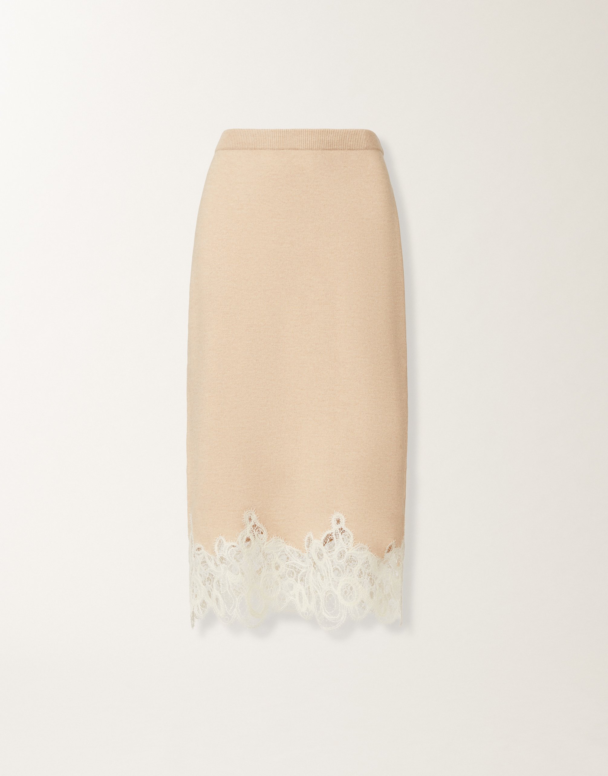 Fabiana Filippi Straight Lace-hem Knit Midi Skirt