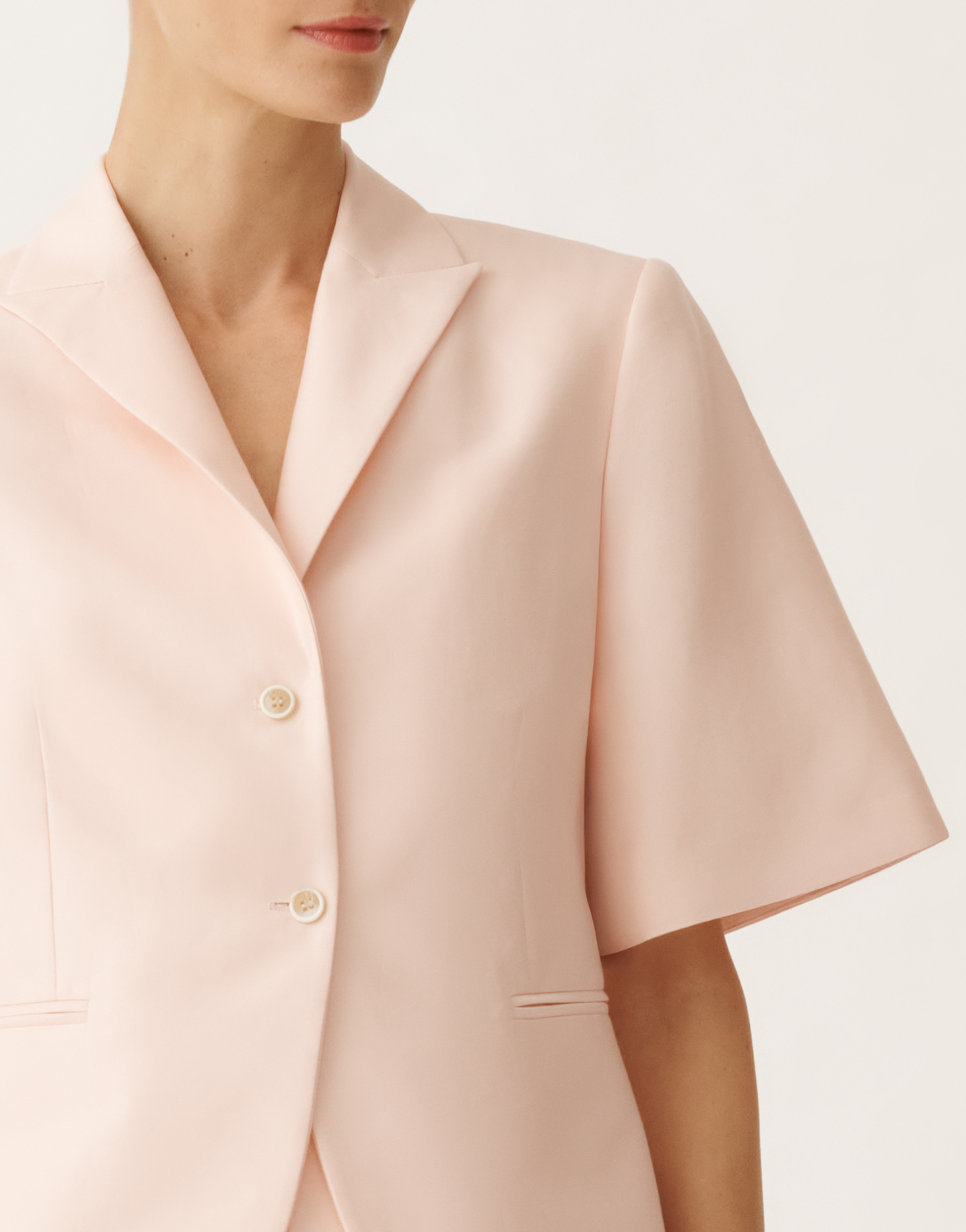 Fabiana Filippi Cotton And Silk Short-sleeved Mikado Jacket In Candy