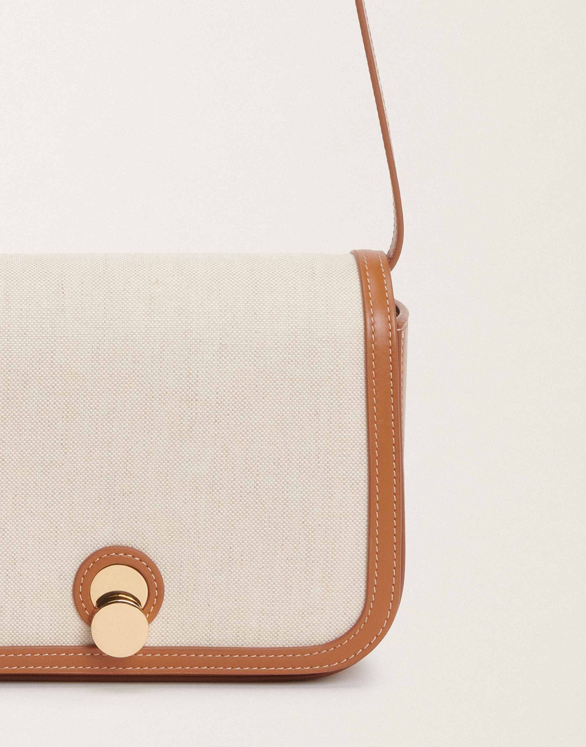 FABIANA FILIPPI CANVAS ECLISSI MESSENGER BAG WITH LEATHER TRIM 