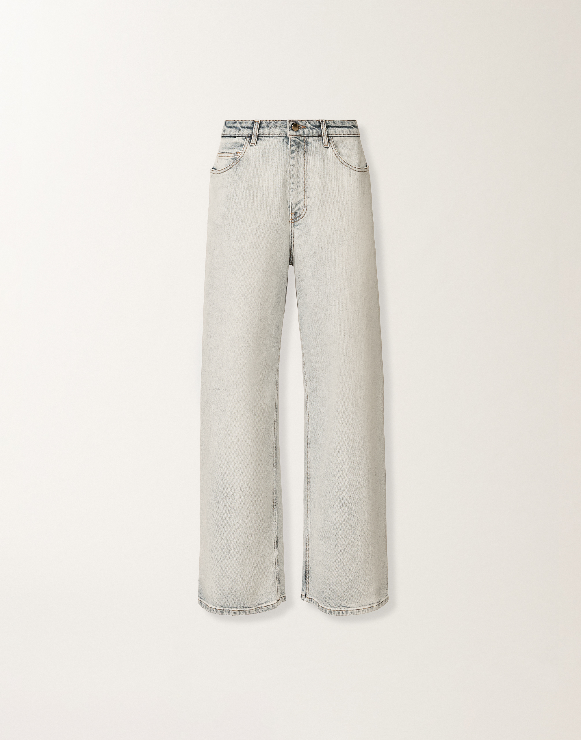 Fabiana Filippi Marbled Aqua Denim Pants In Gray