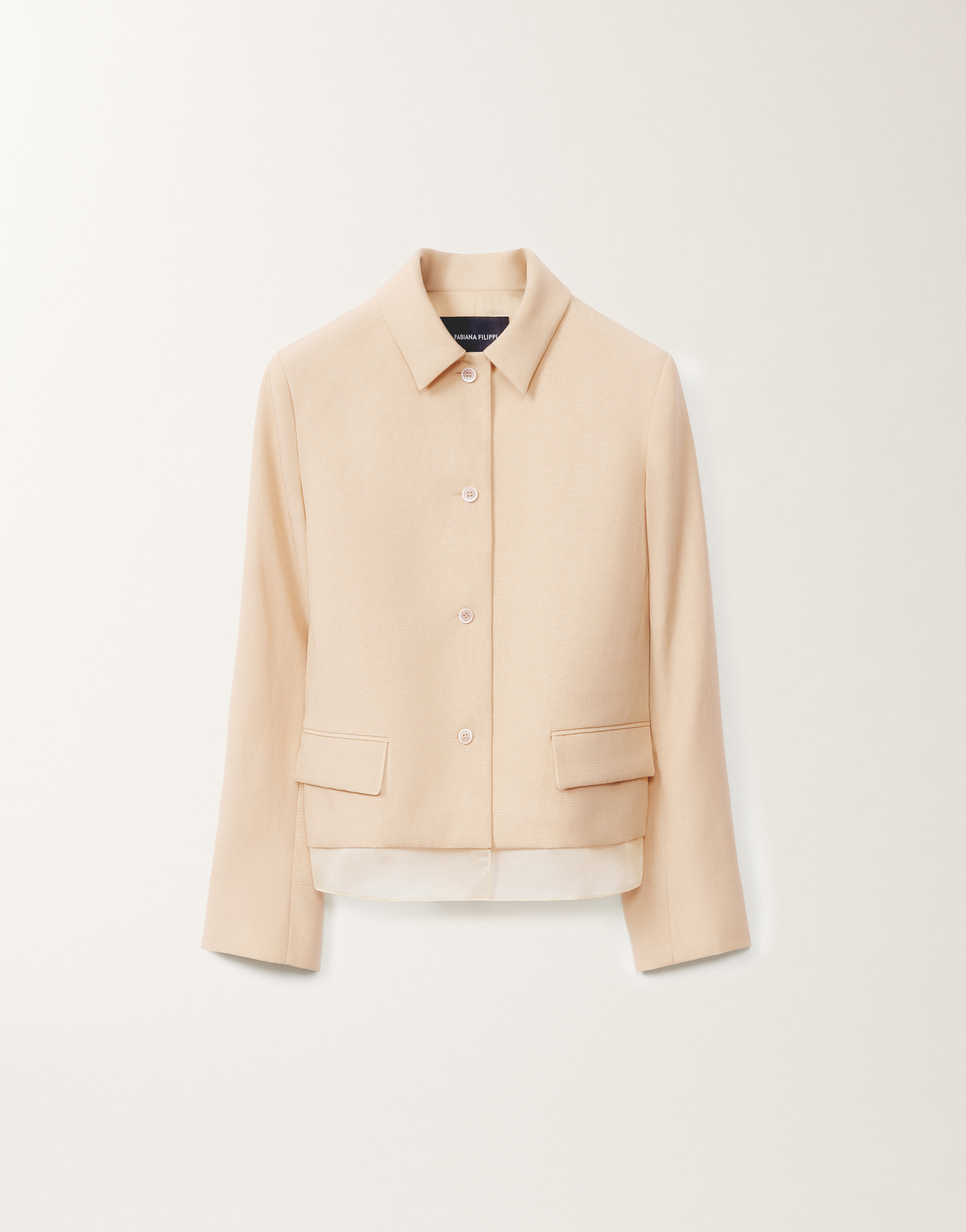Fabiana Filippi Wool And Linen Mat Jacket In Brown
