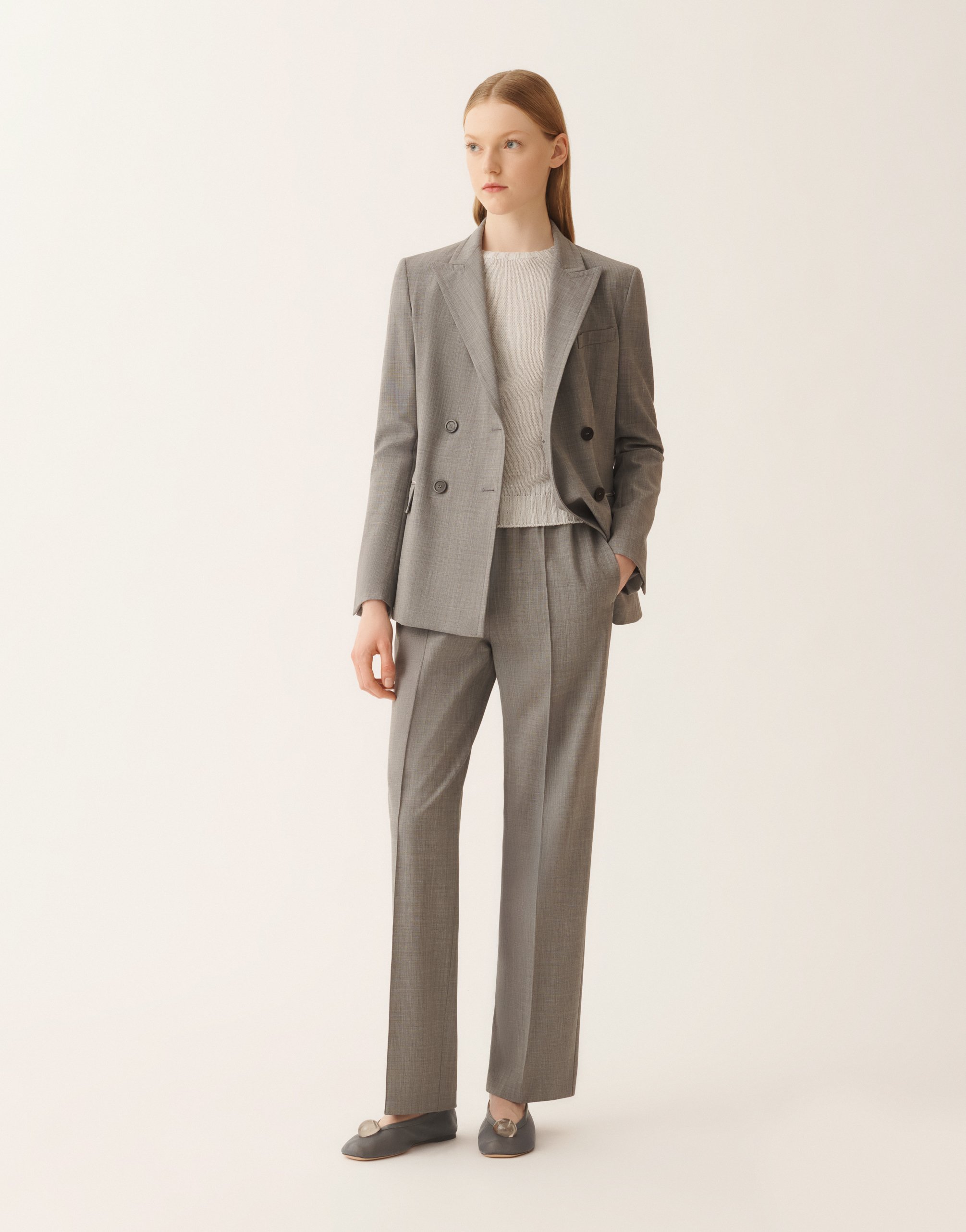 Fabiana Filippi Gubbio Jogging Pants In Bistretch Fresco Wool In Gray