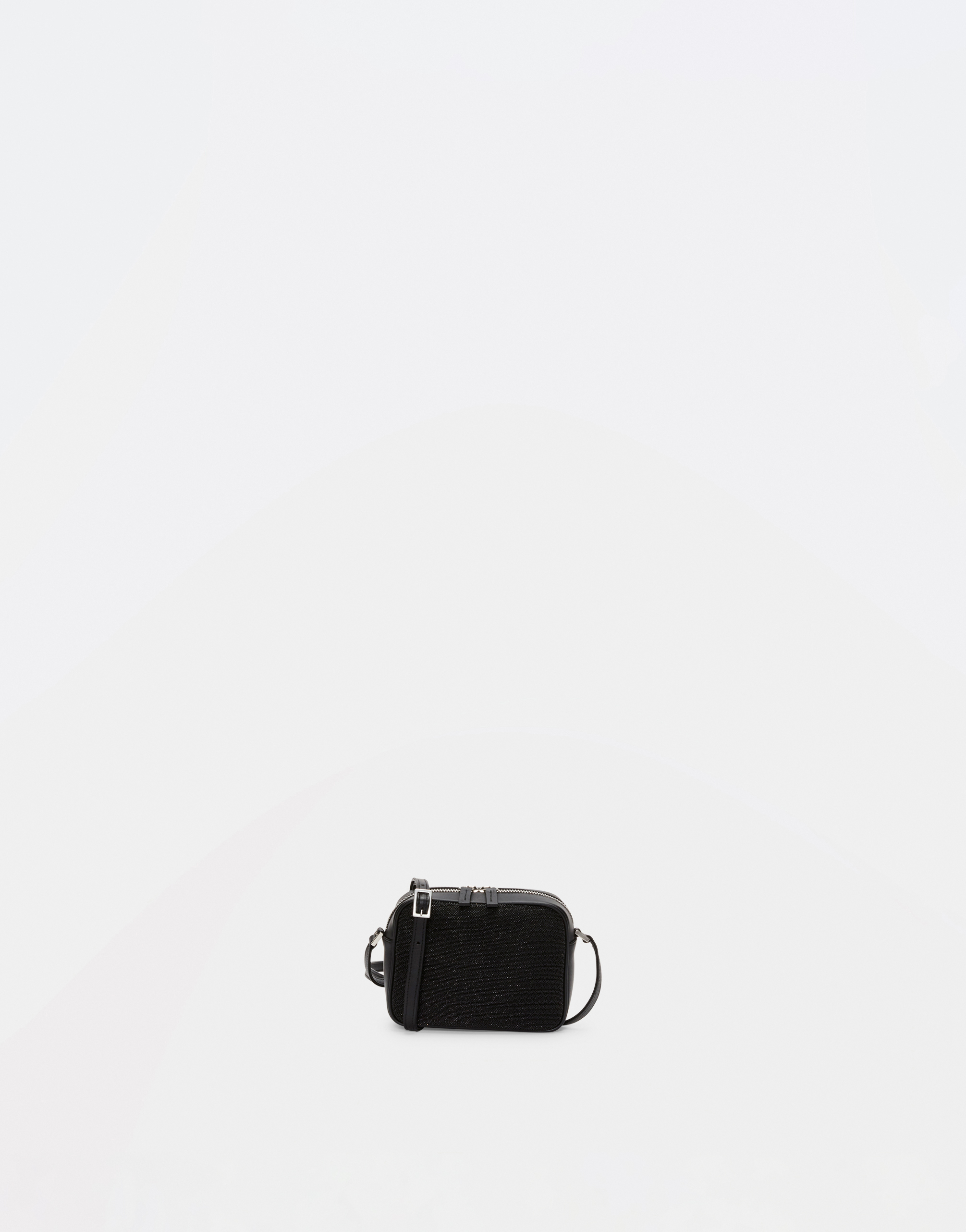Shop Fabiana Filippi Leather Camera Bag With Diamond-cut Thread In Black