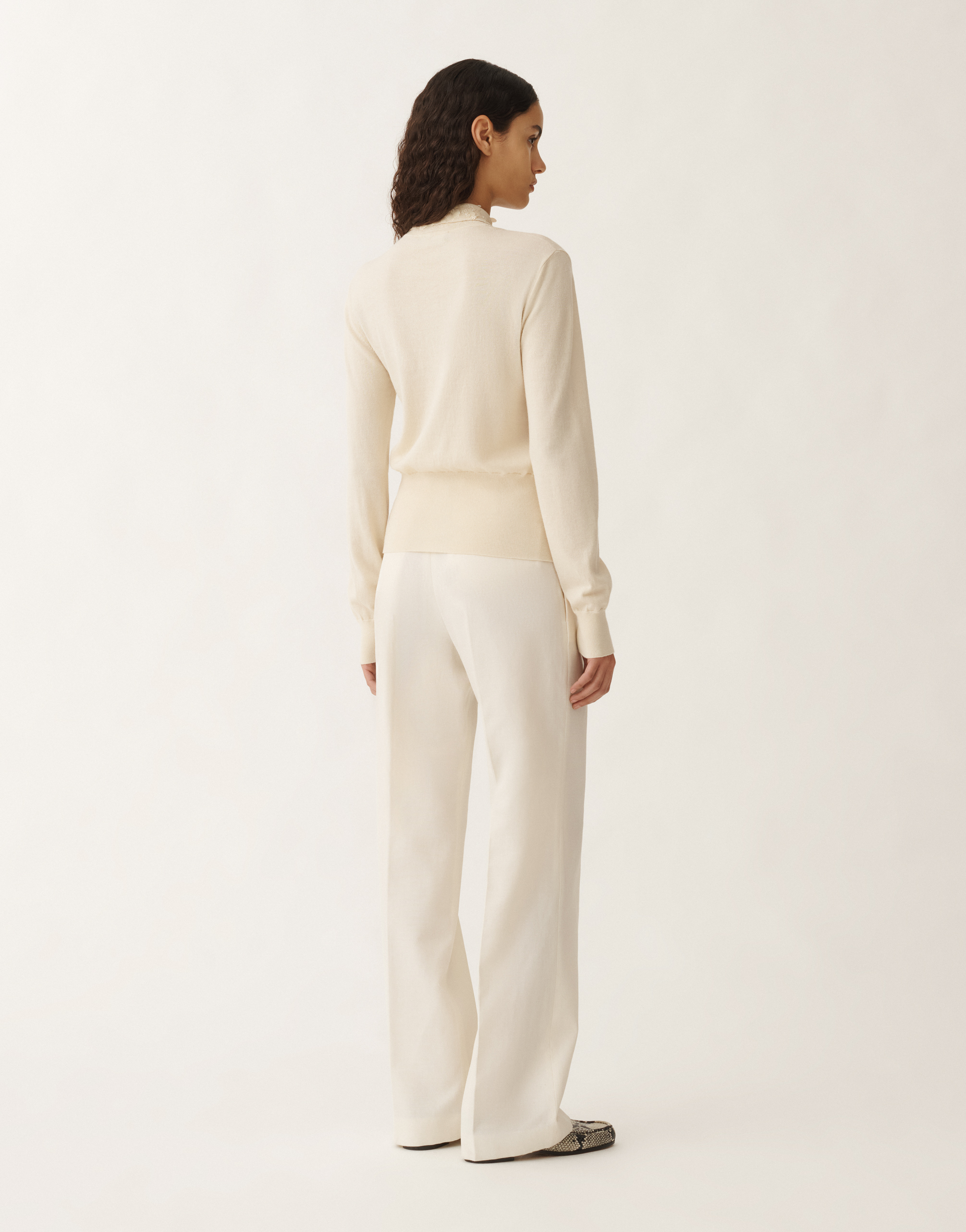 Shop Fabiana Filippi Wool And Cotton Polo In White
