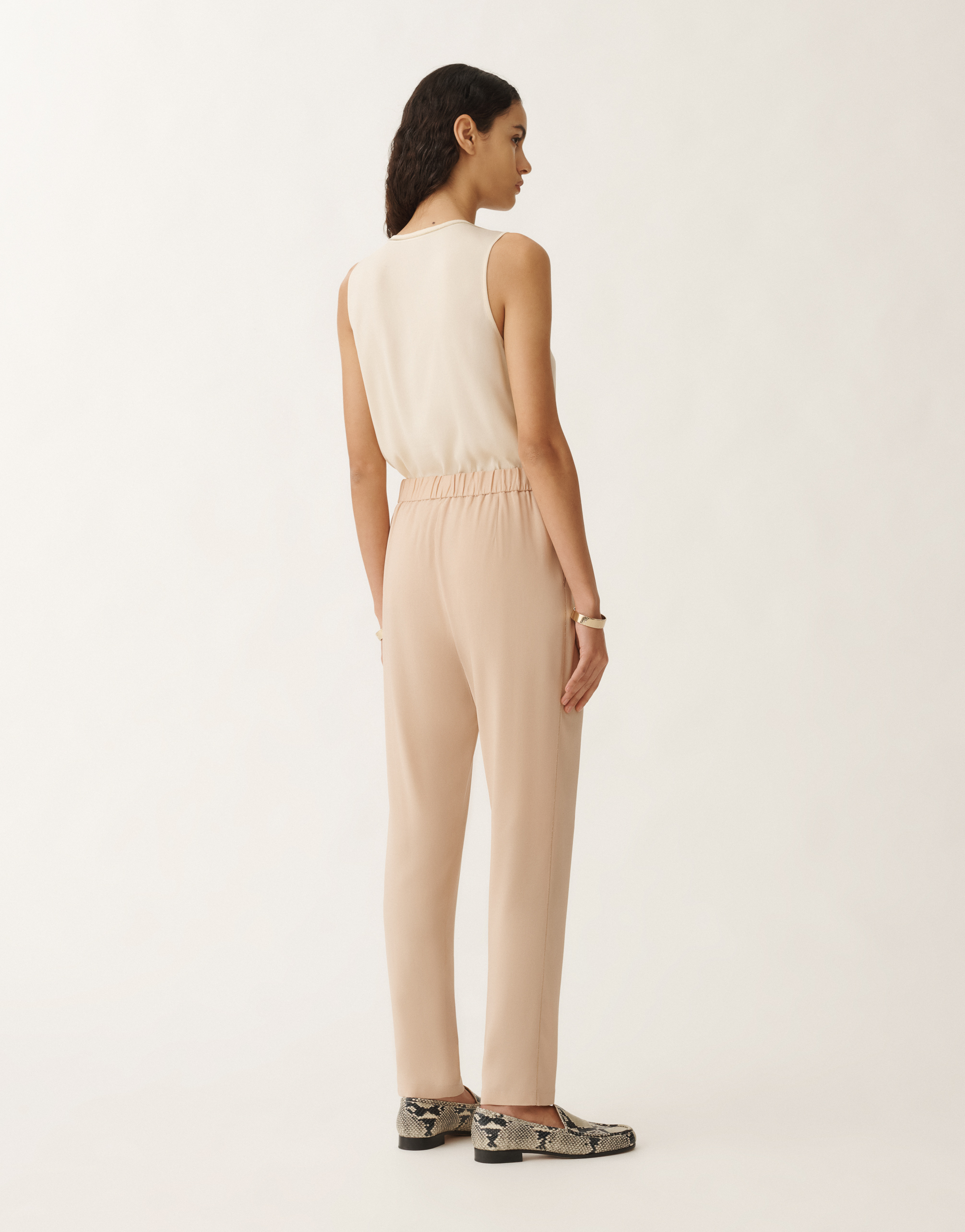Fabiana Filippi Spello Stretch Sablé Trousers In Sand