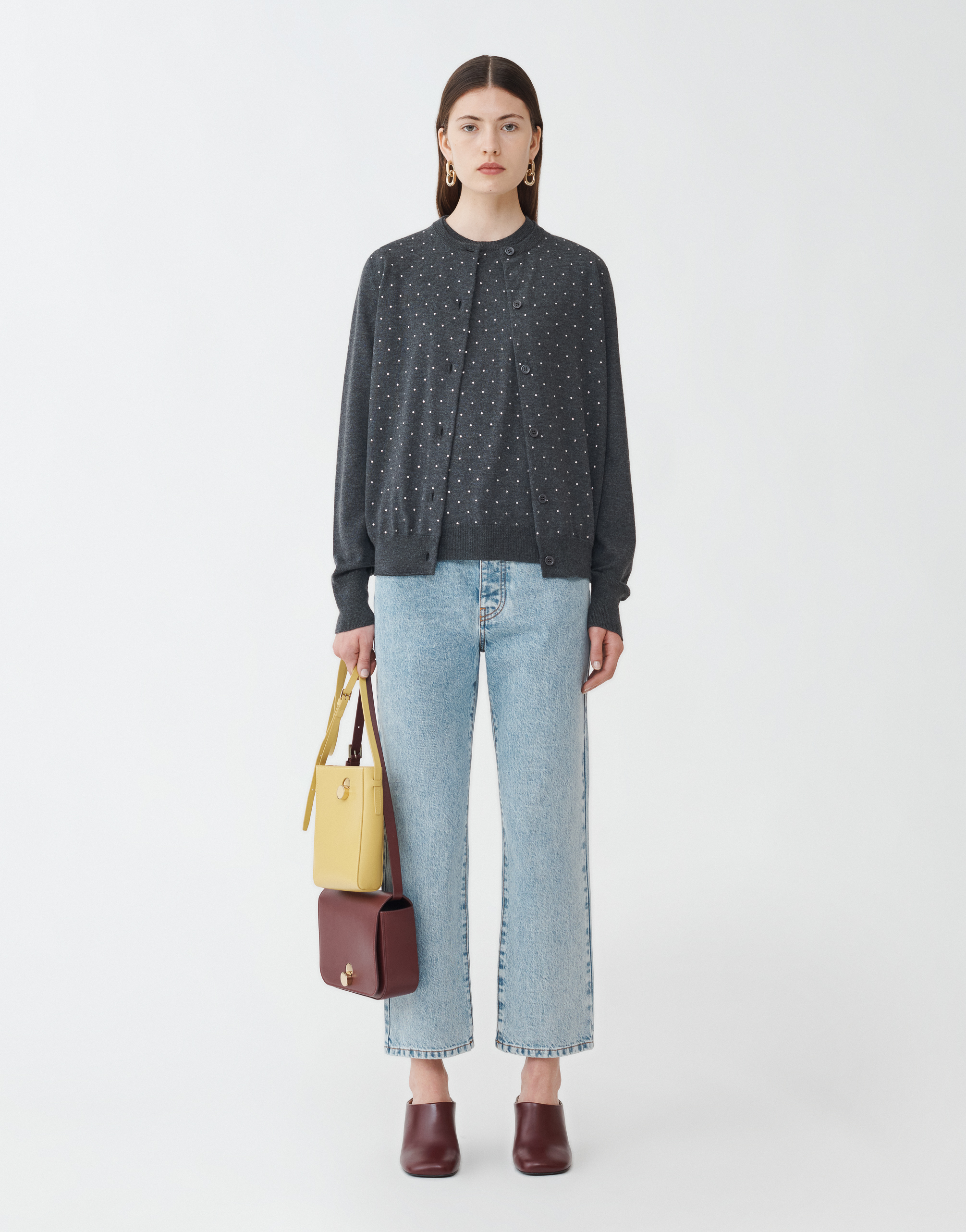 FABIANA FILIPPI MERINO WOOL VEST TOP WITH EMBROIDERY