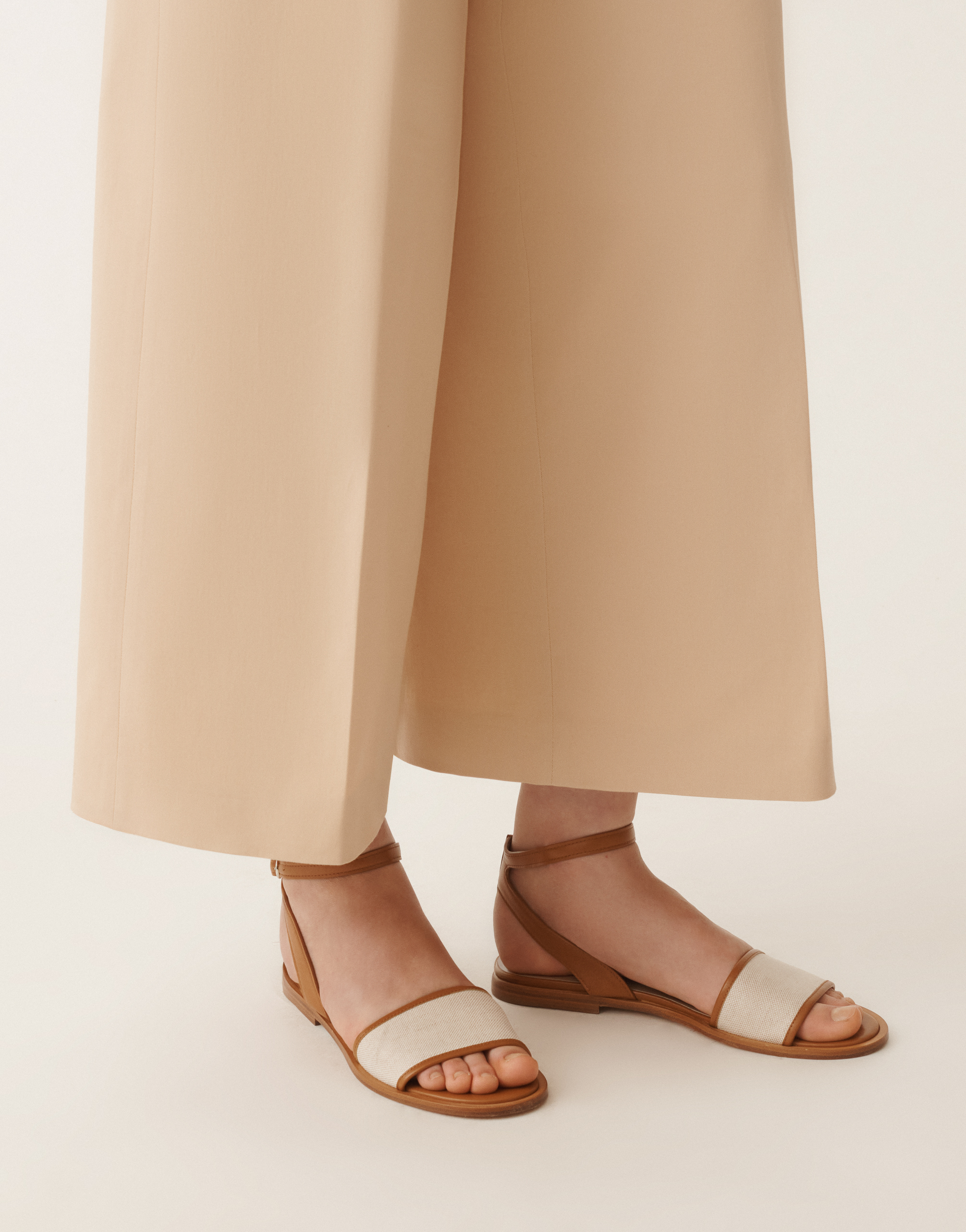 Shop Fabiana Filippi Canvas And Leather Sandals