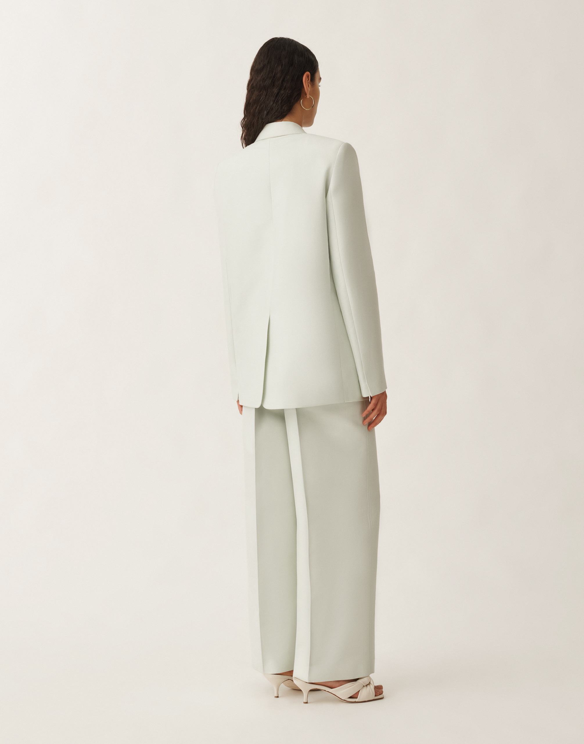 Fabiana Filippi Cotton And Silk Double-breasted Mikado Jacket In Aquagreen