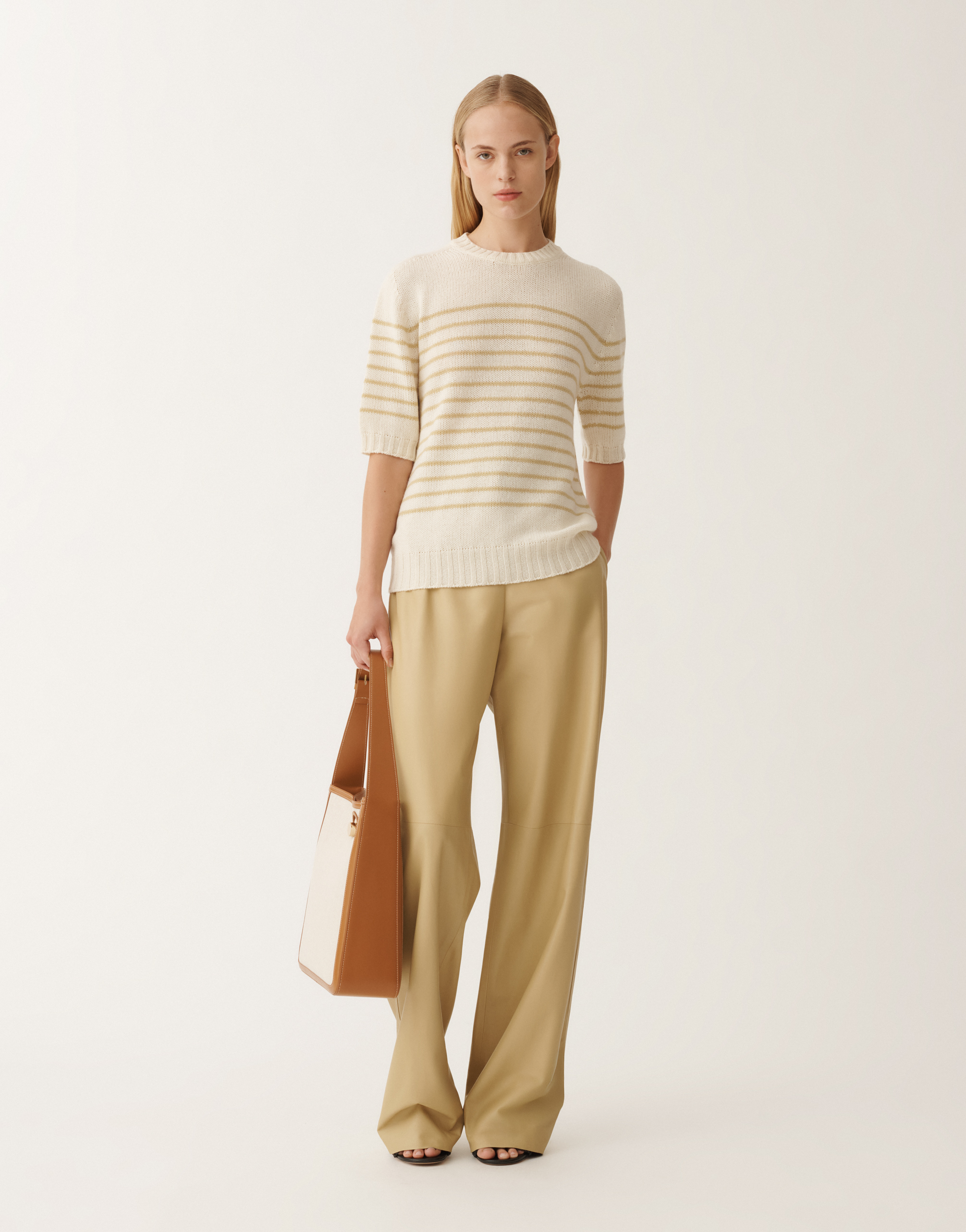 Fabiana Filippi Brushed Cashmere Sweater In Yellow