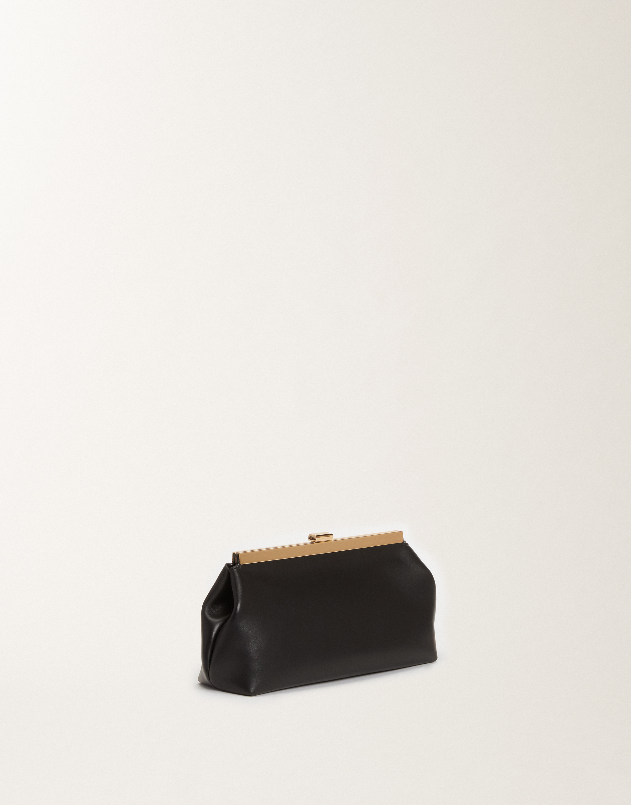 Fabiana Filippi Nappa Leather Clutch In Black
