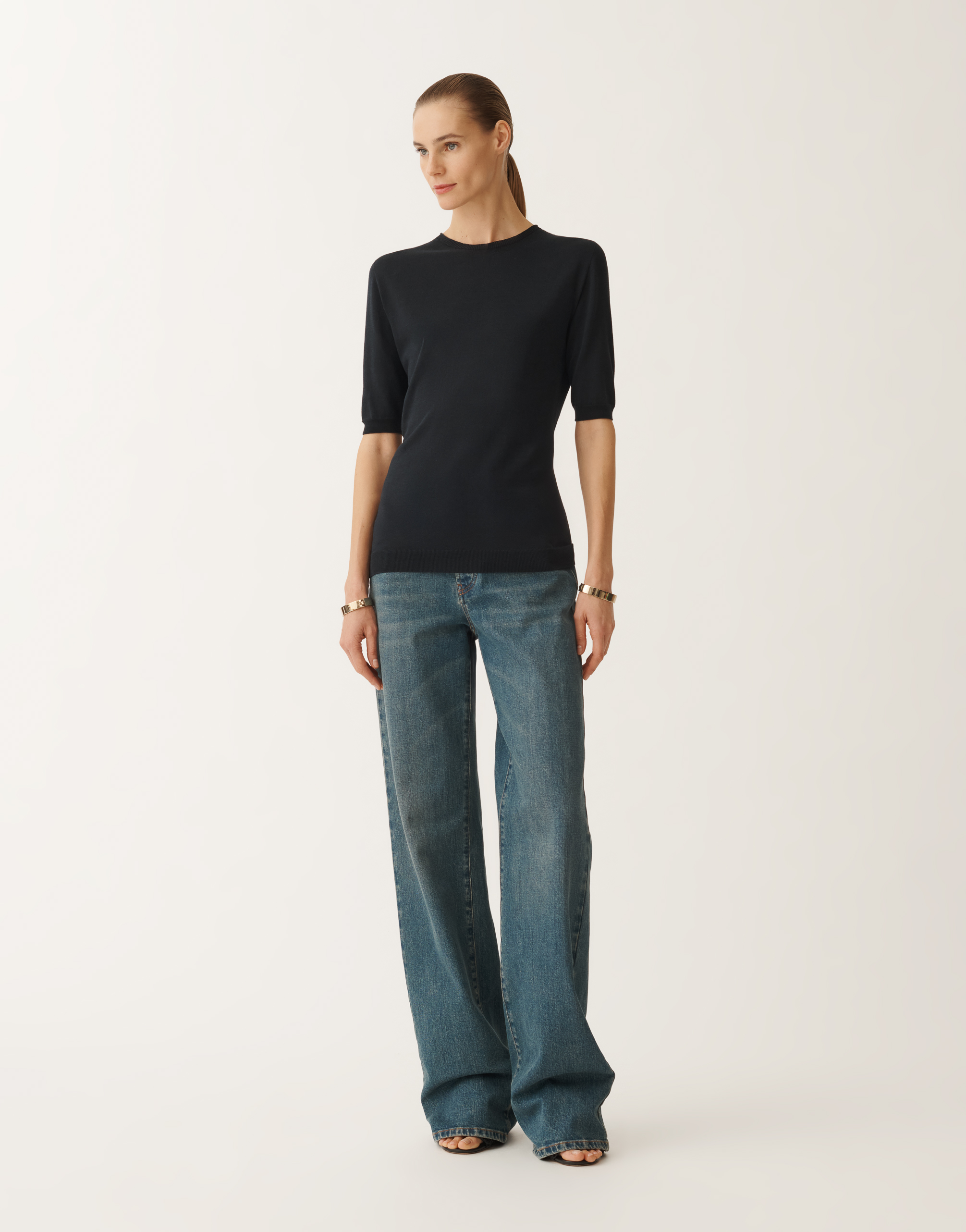 FABIANA FILIPPI COTTON AND SILK T-SHIRT 