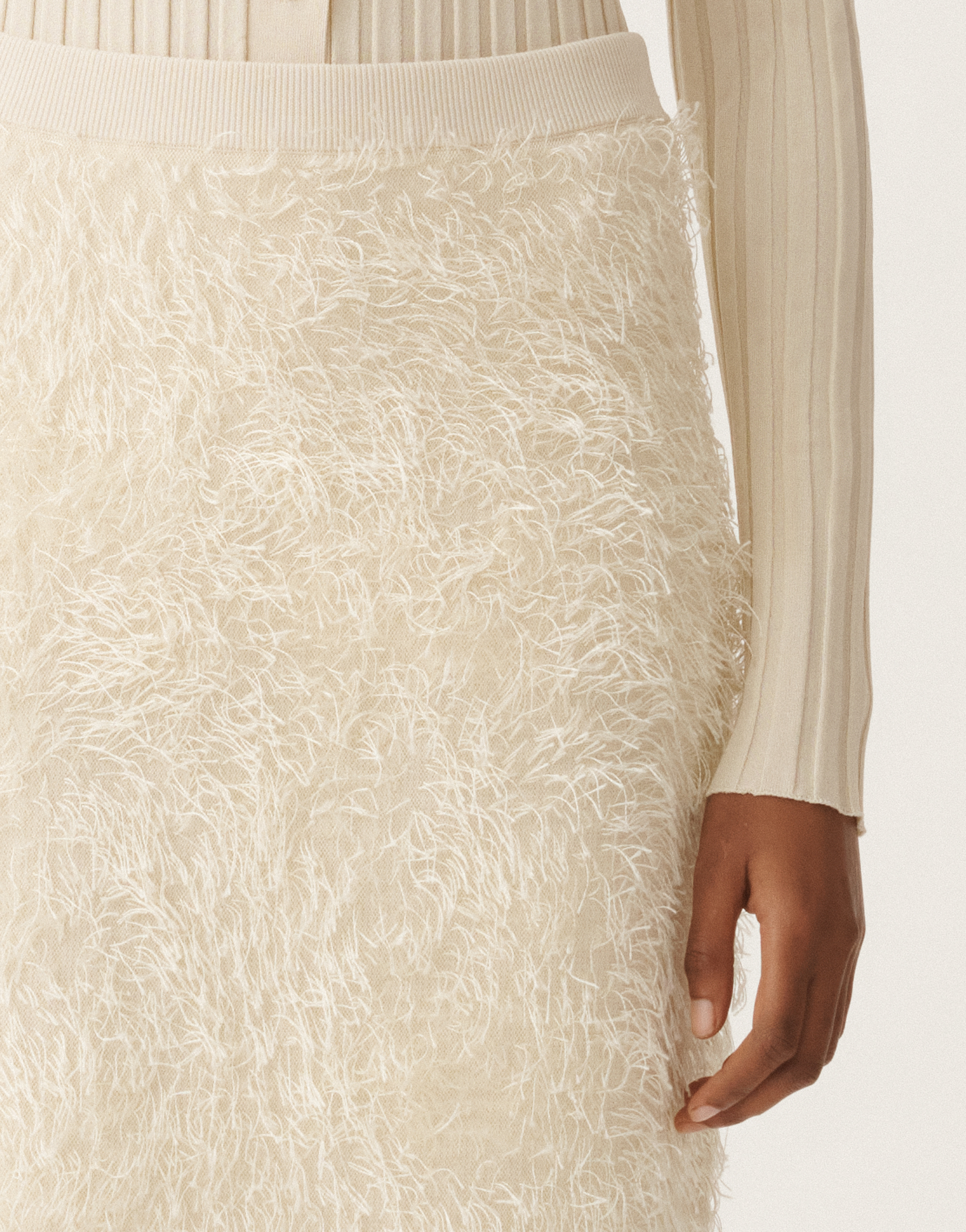 Shop Fabiana Filippi Frayed-effect Viscose Skirt In White