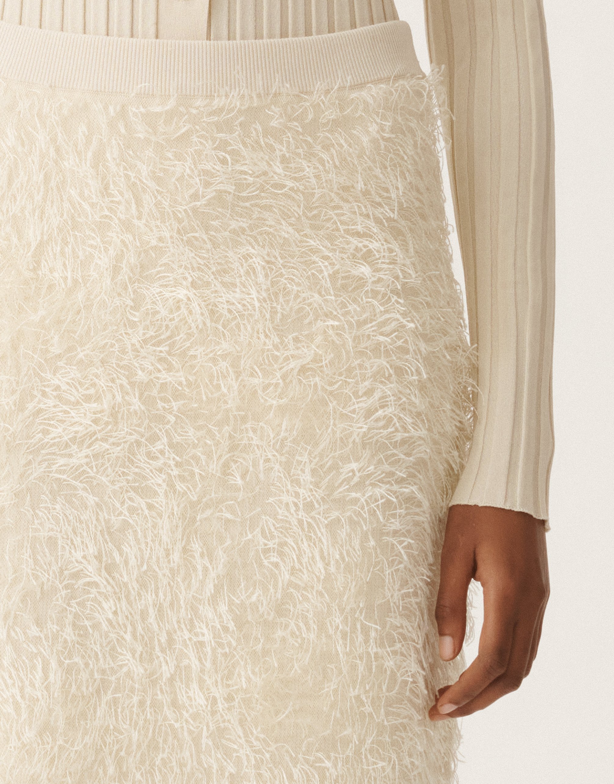 Shop Fabiana Filippi Frayed-effect Viscose Skirt In White