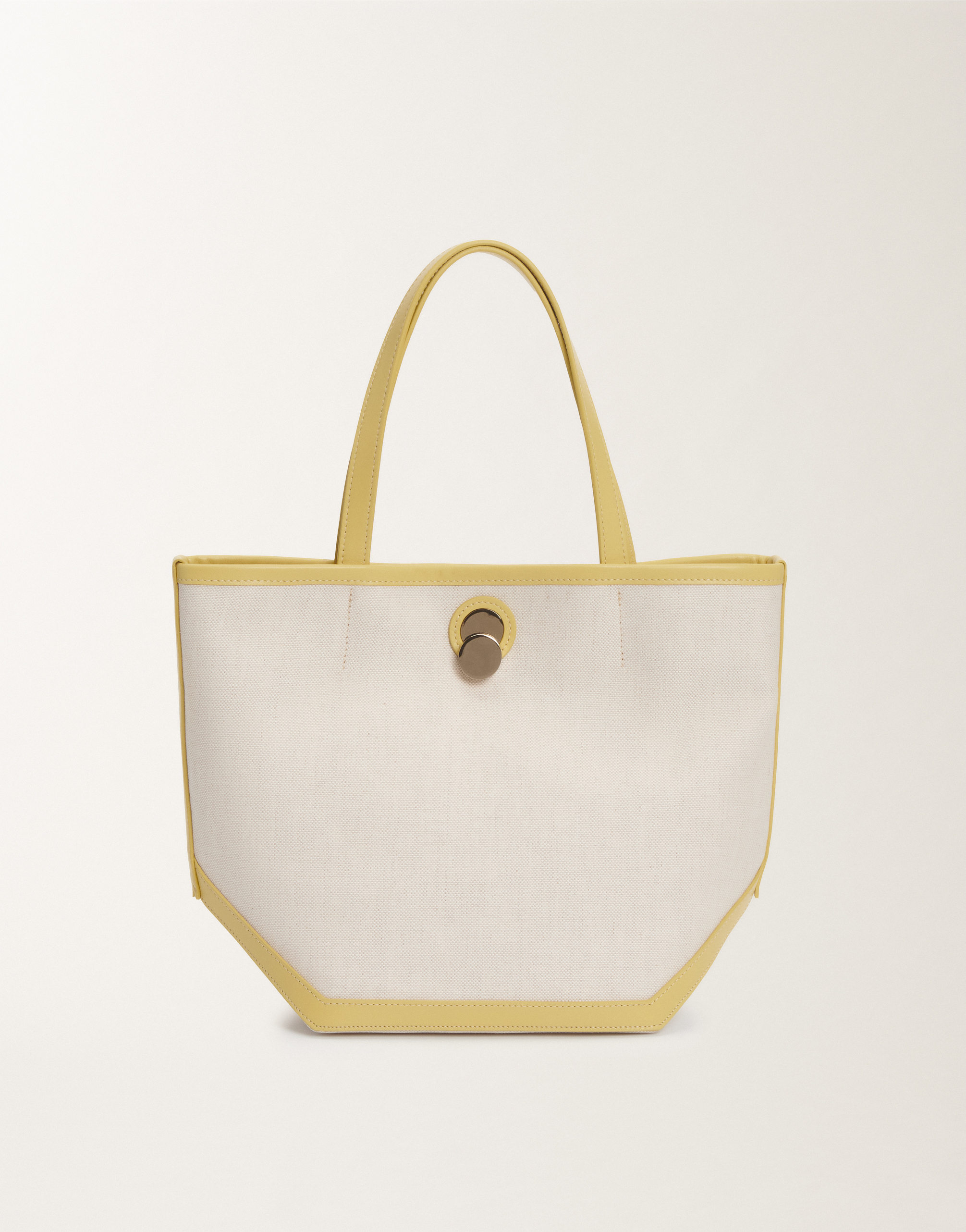 Fabiana Filippi Eclissi Canvas And Leather Medium Tote Bag In Yellow