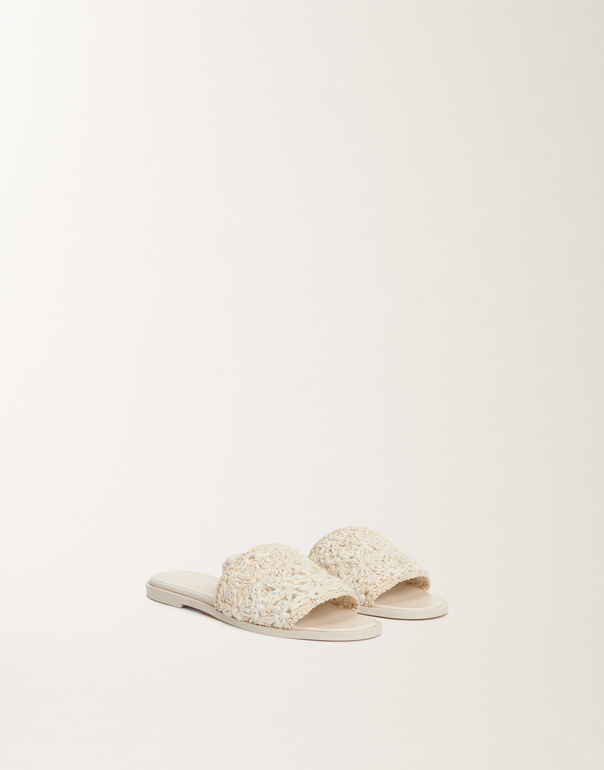 Shop Fabiana Filippi Raffia And Cotton Sandals In Putty