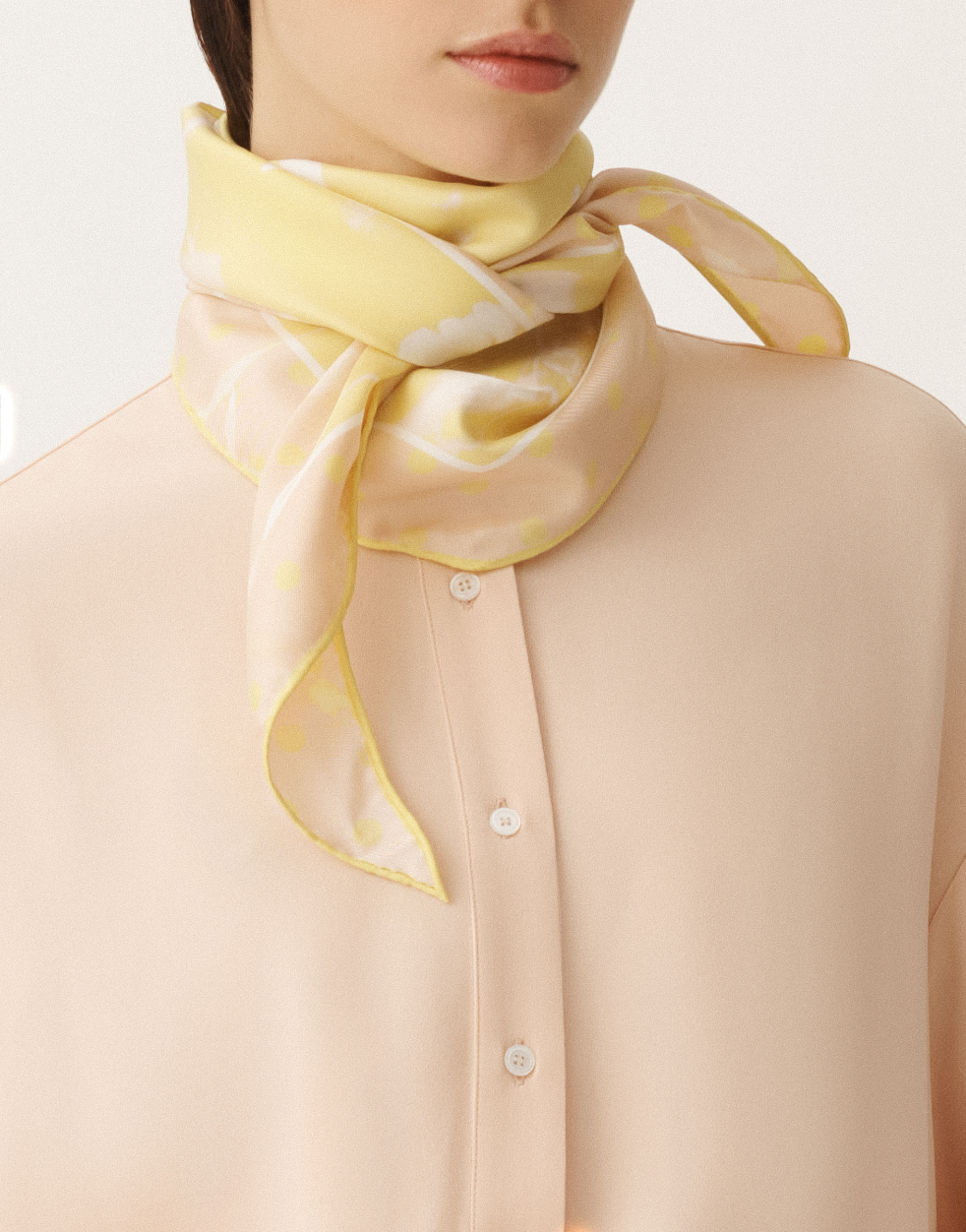 Fabiana Filippi Tilia-print Silk Losange Scarf In Yellow