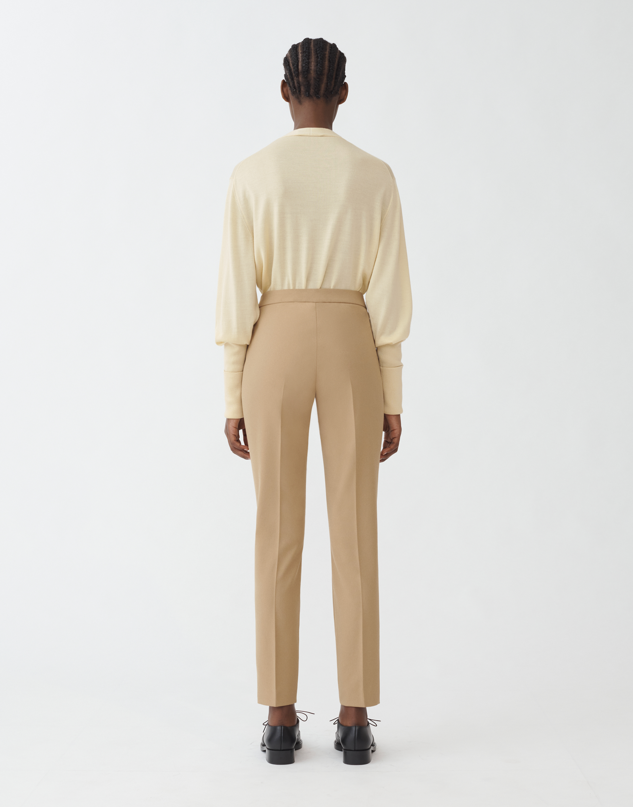 Shop Fabiana Filippi Techno Tailoring Skinny Fit Trousers In Dark Wheat