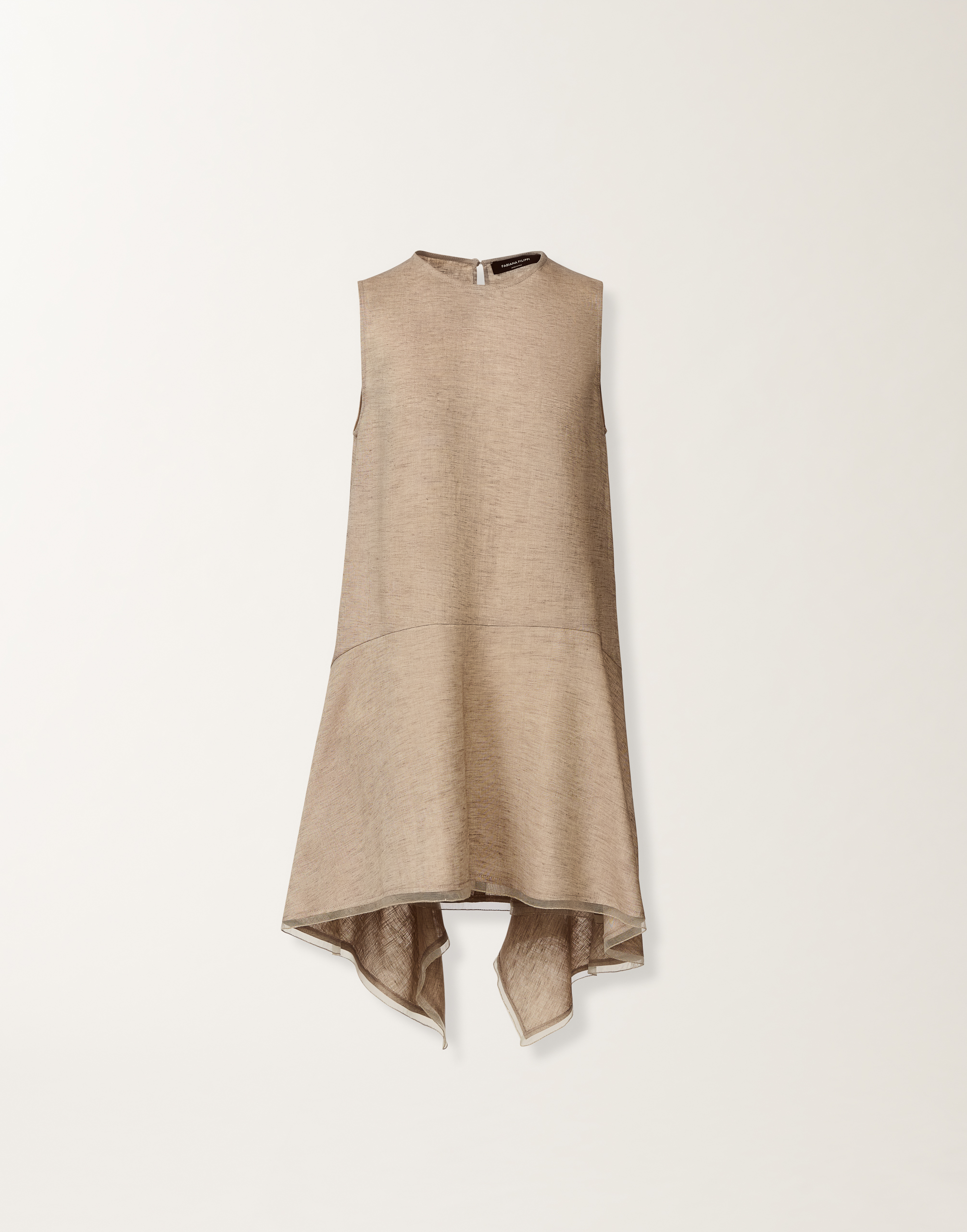 Linen fabric top, taupe for Women | Fabiana Filippi®