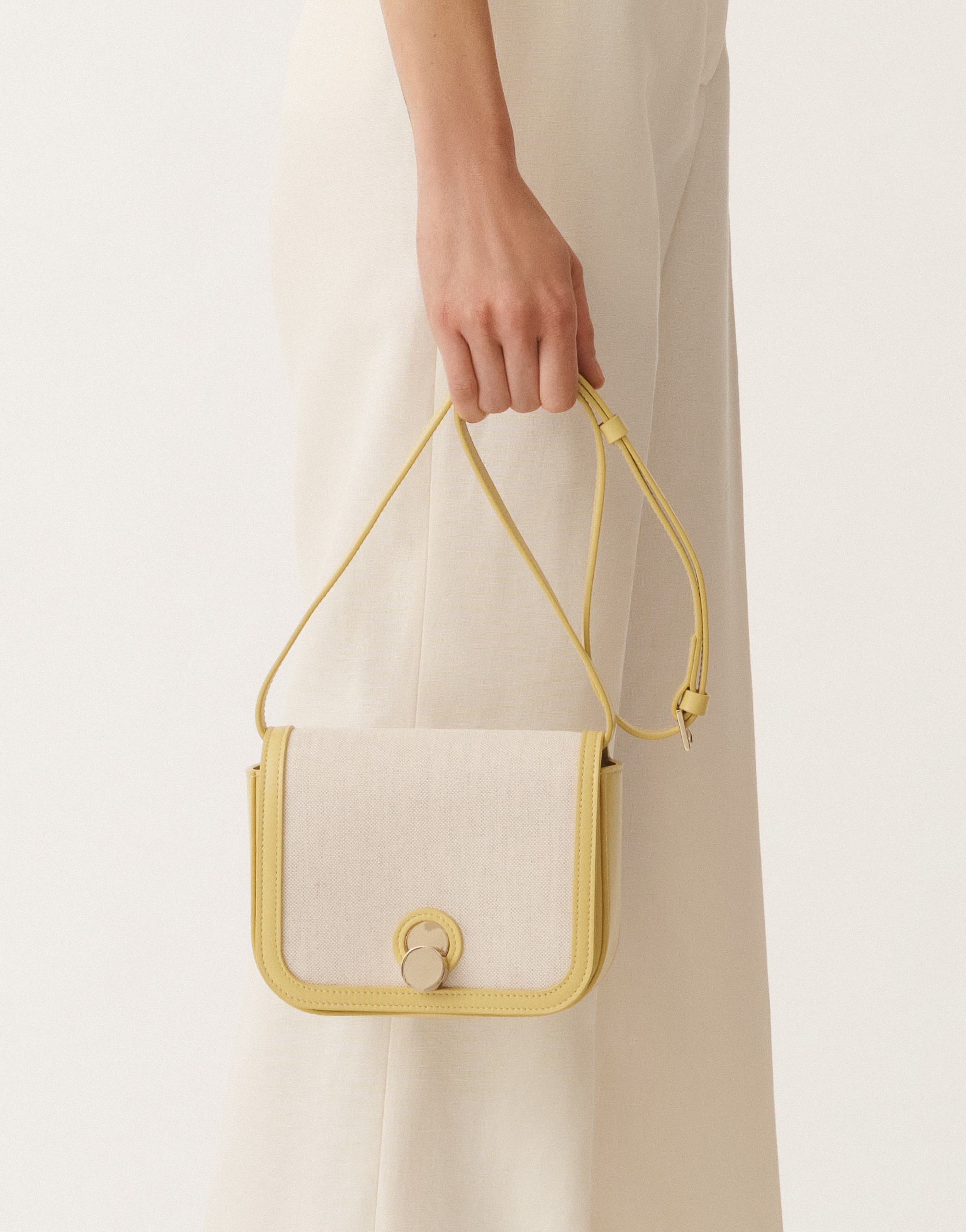 Fabiana Filippi Eclissi Calfskin Mini Messenger Bag In Yellow