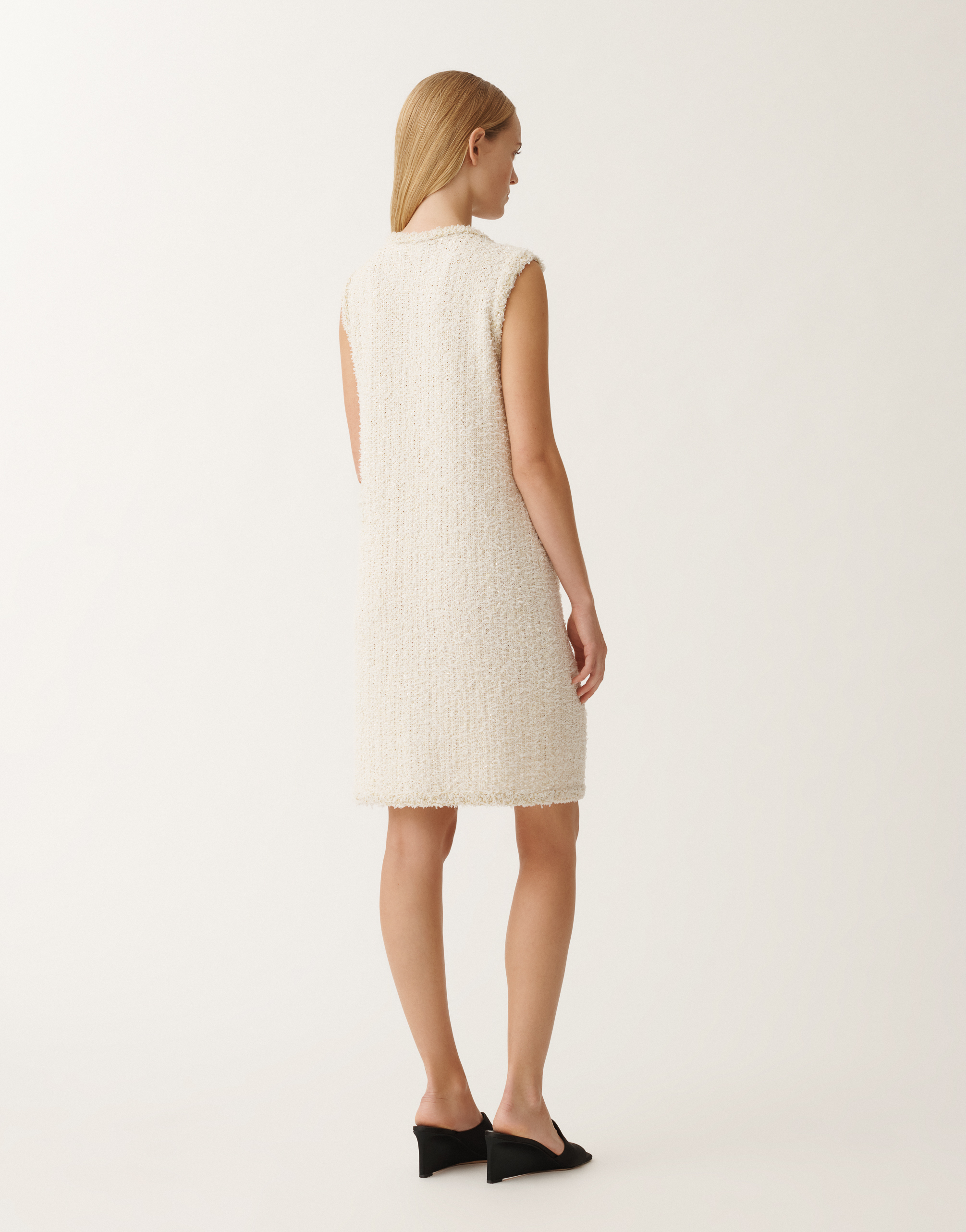 Shop Fabiana Filippi Tweed-effect Mini Dress In White