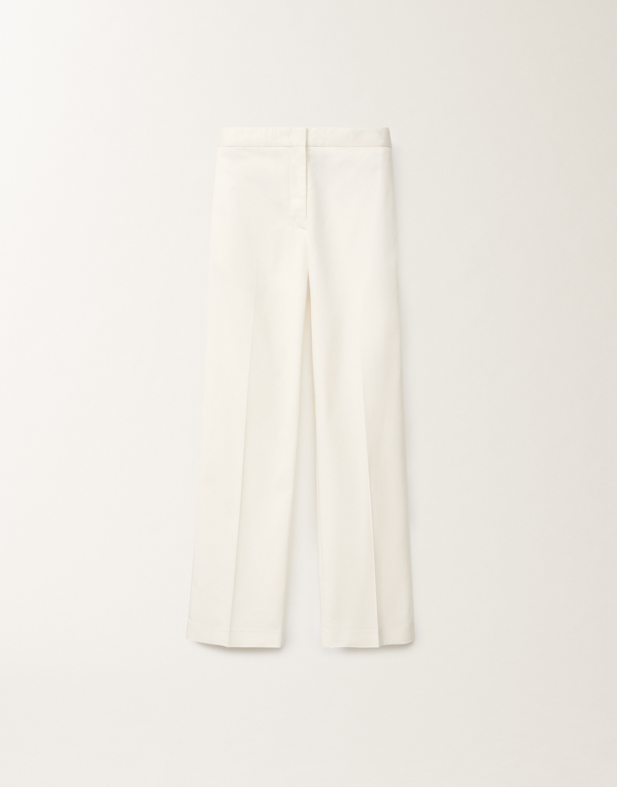 Fabiana Filippi Elastic Waistband Straight Leg Trousers With Pleated Front In White