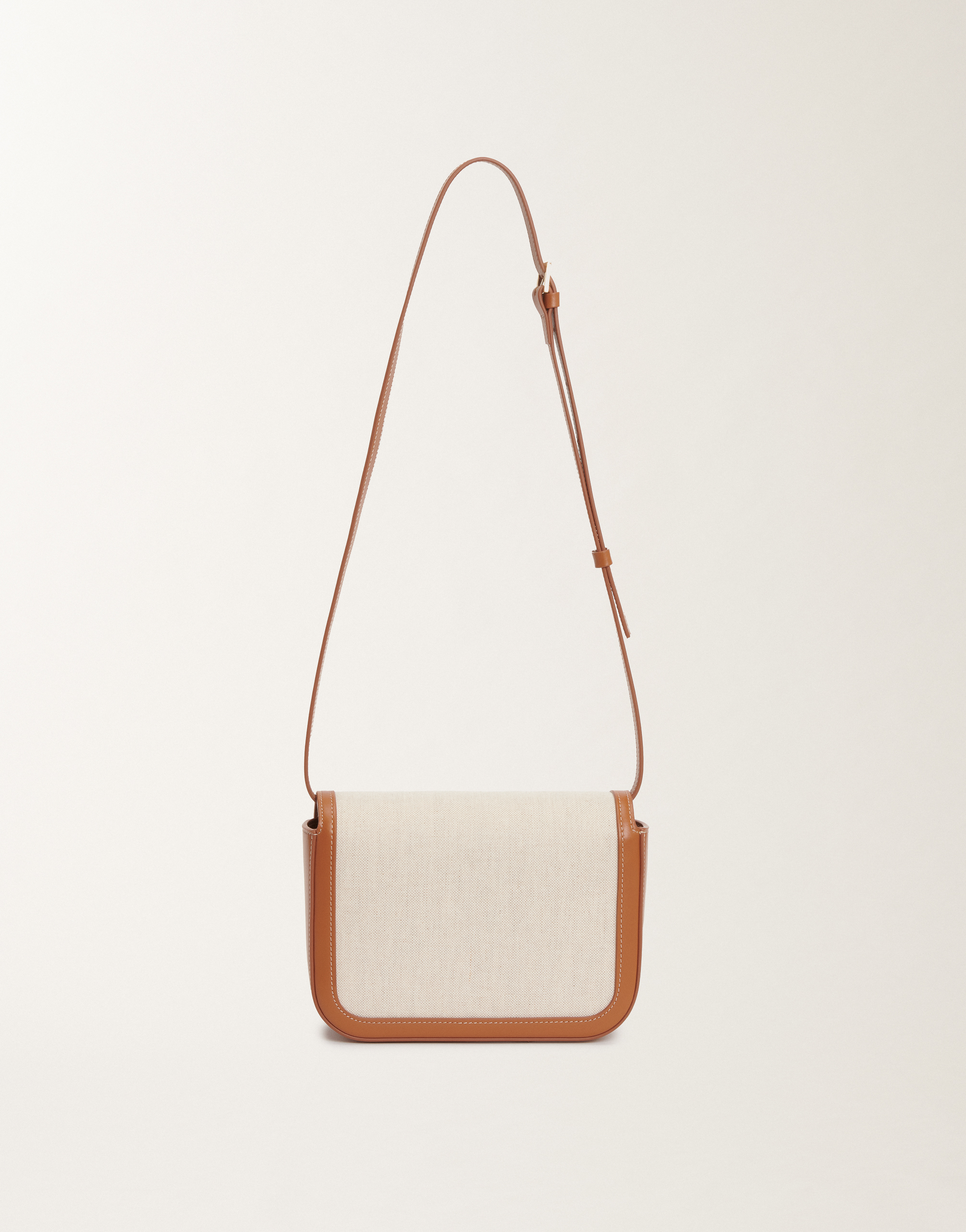 Shop Fabiana Filippi Canvas Eclissi Messenger Bag With Leather Trim In Brown