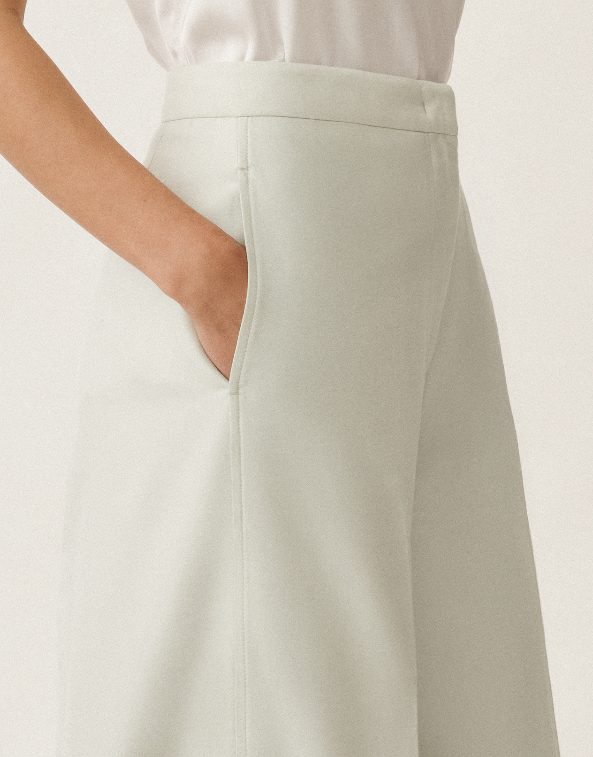 Shop Fabiana Filippi Cotton And Silk Mikado Trousers In Aquagreen