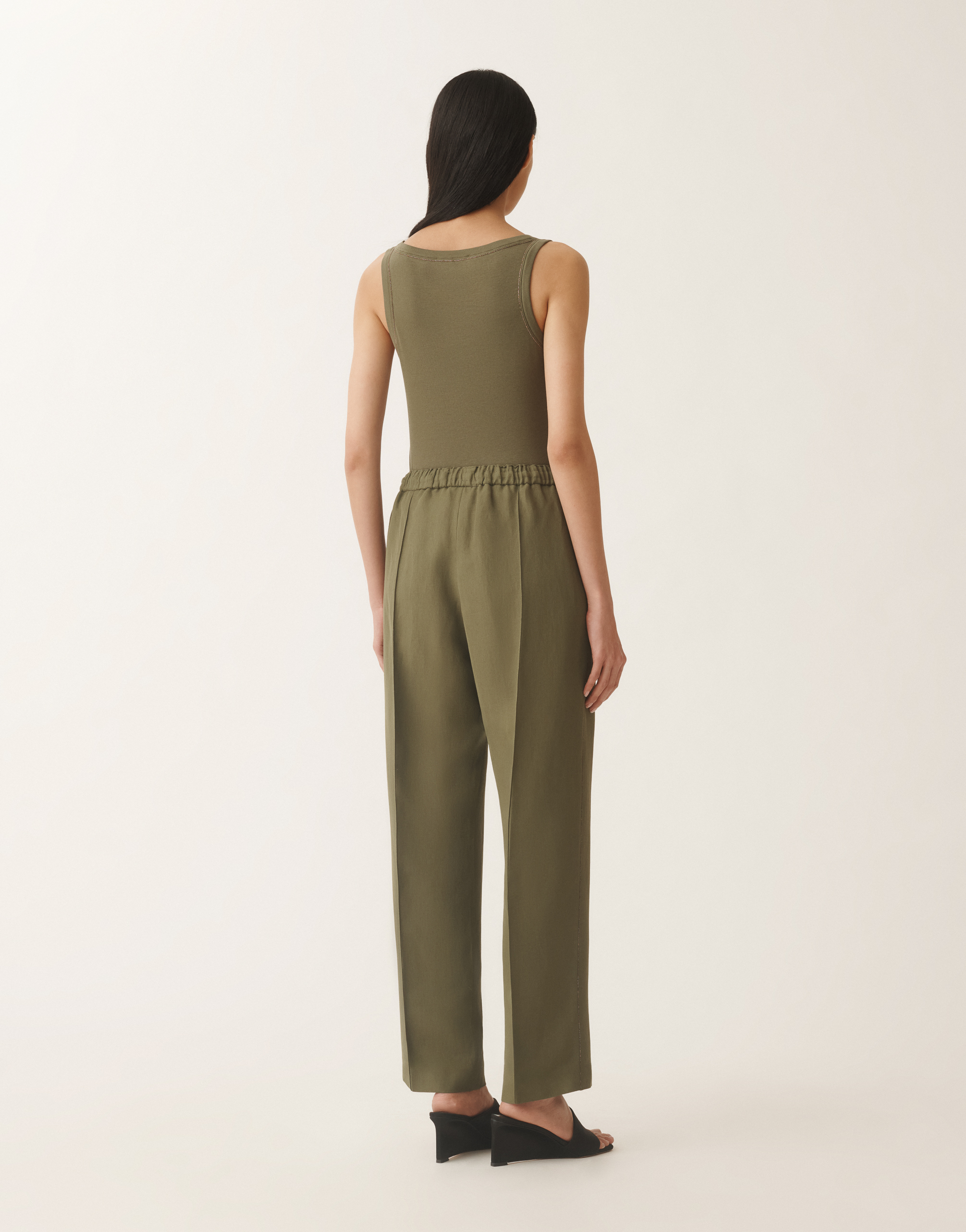 Fabiana Filippi Gubbio Linen And Viscose Trousers In Grass