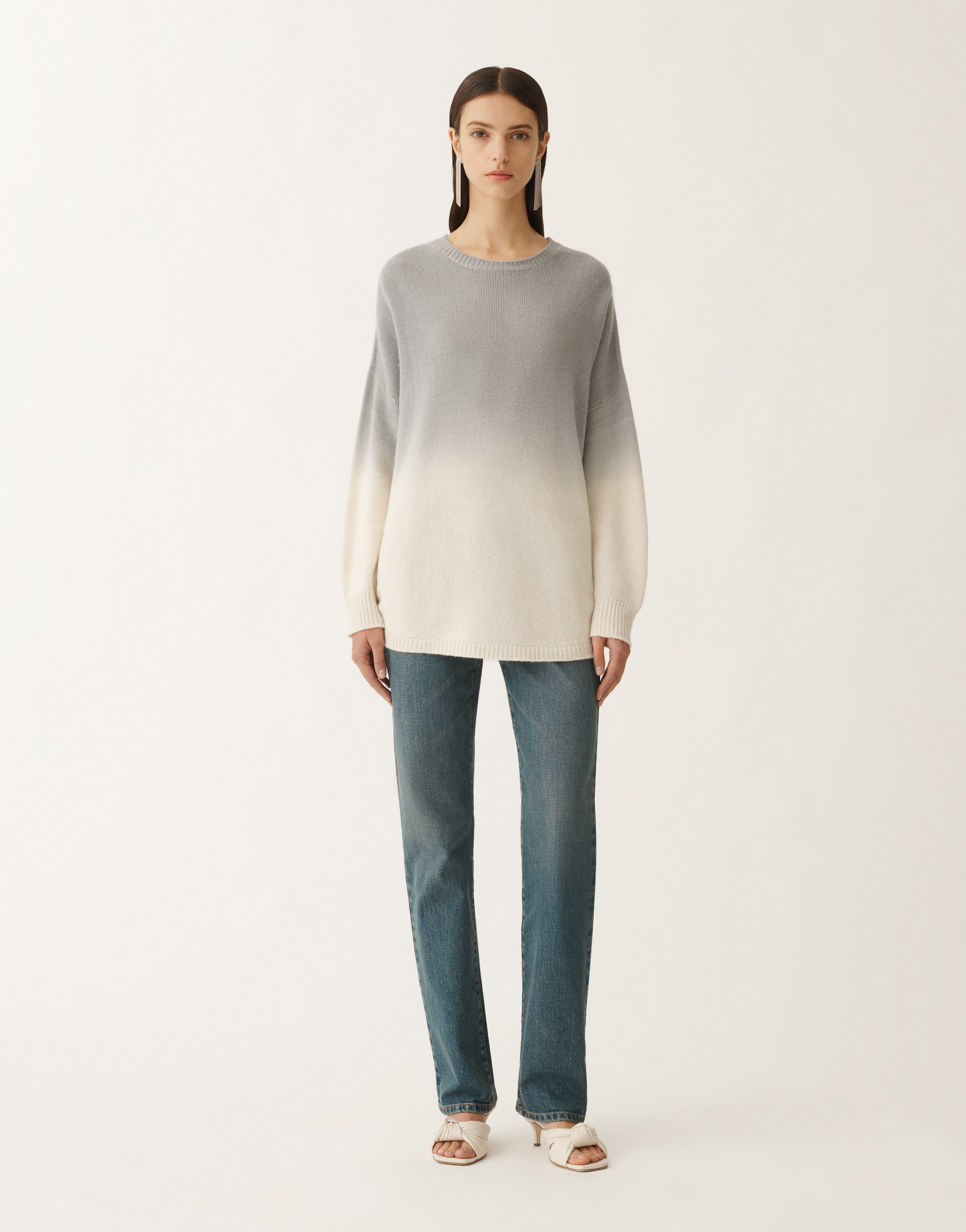 Fabiana Filippi Gradient Platinum Sweater In Grey