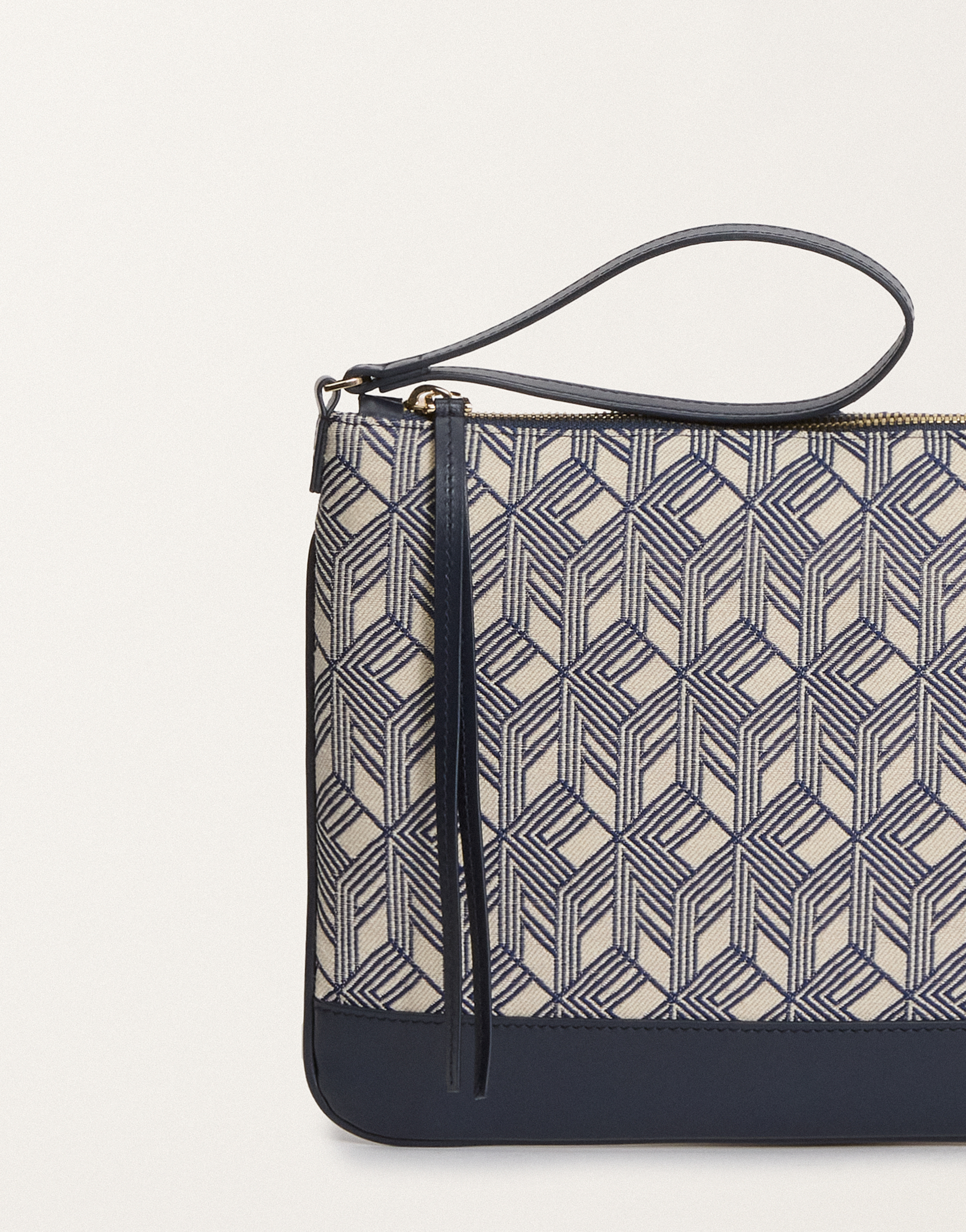 Fabiana Filippi Jacquard Pouch In Blue