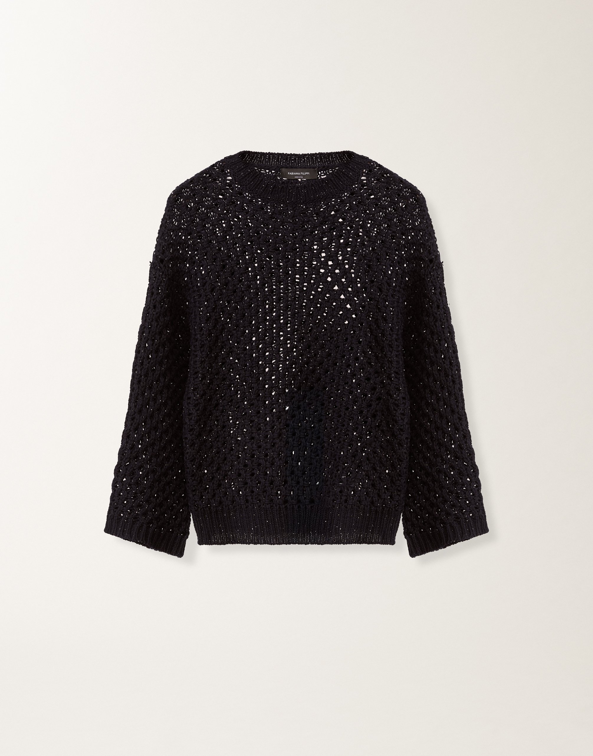 レディースCape in Platinum and micro sequins, midnight blue ニット