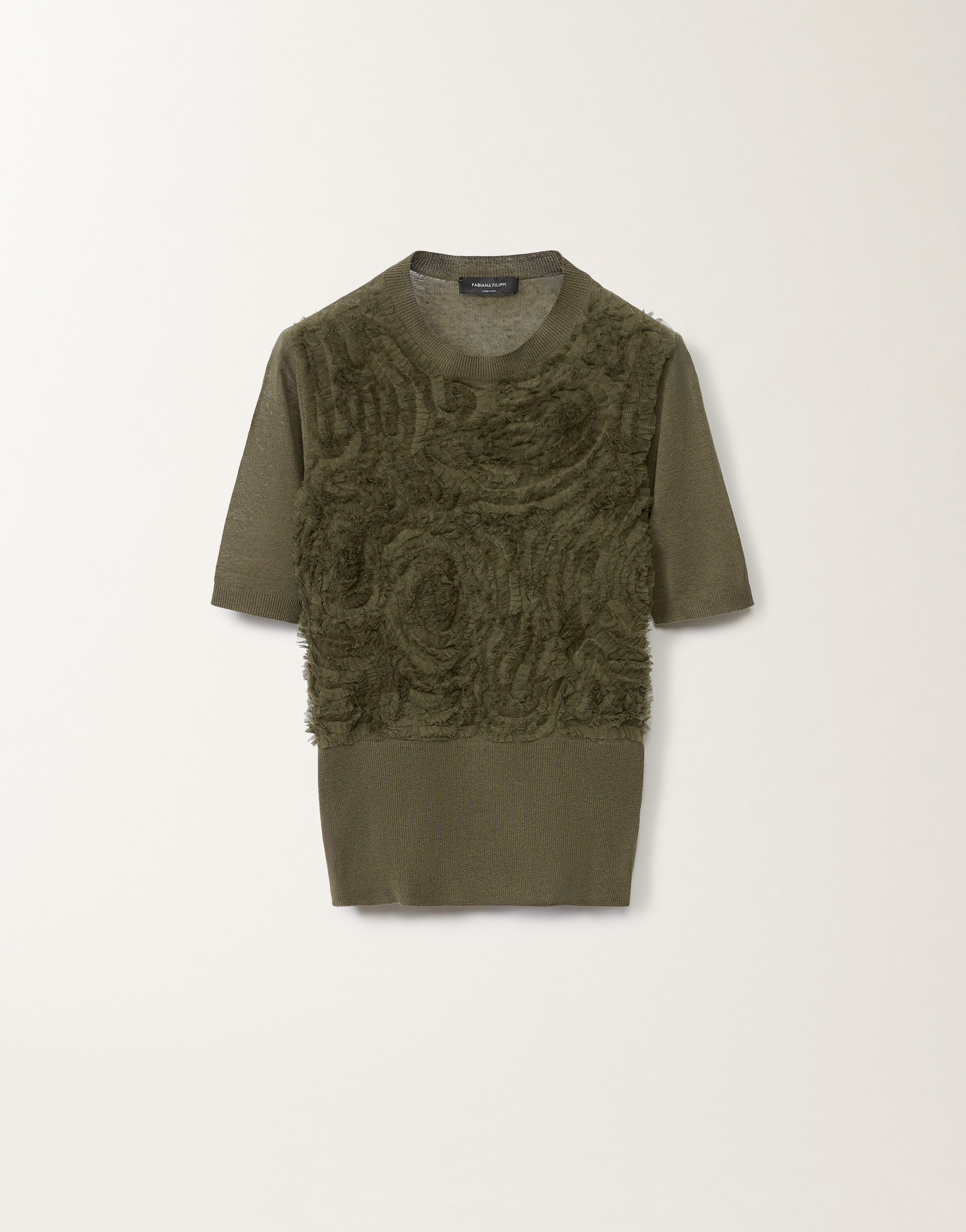 Shop Fabiana Filippi Linen Sweater In Grass