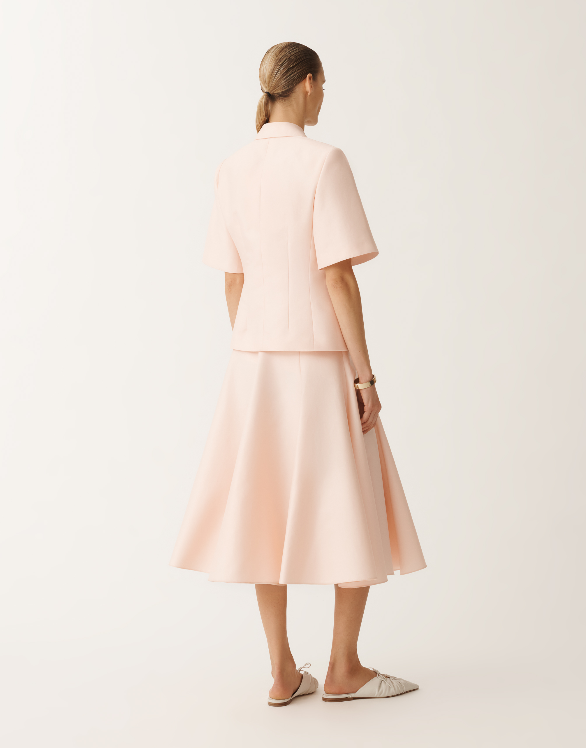 Fabiana Filippi Cotton And Silk Short-sleeved Mikado Jacket In Candy