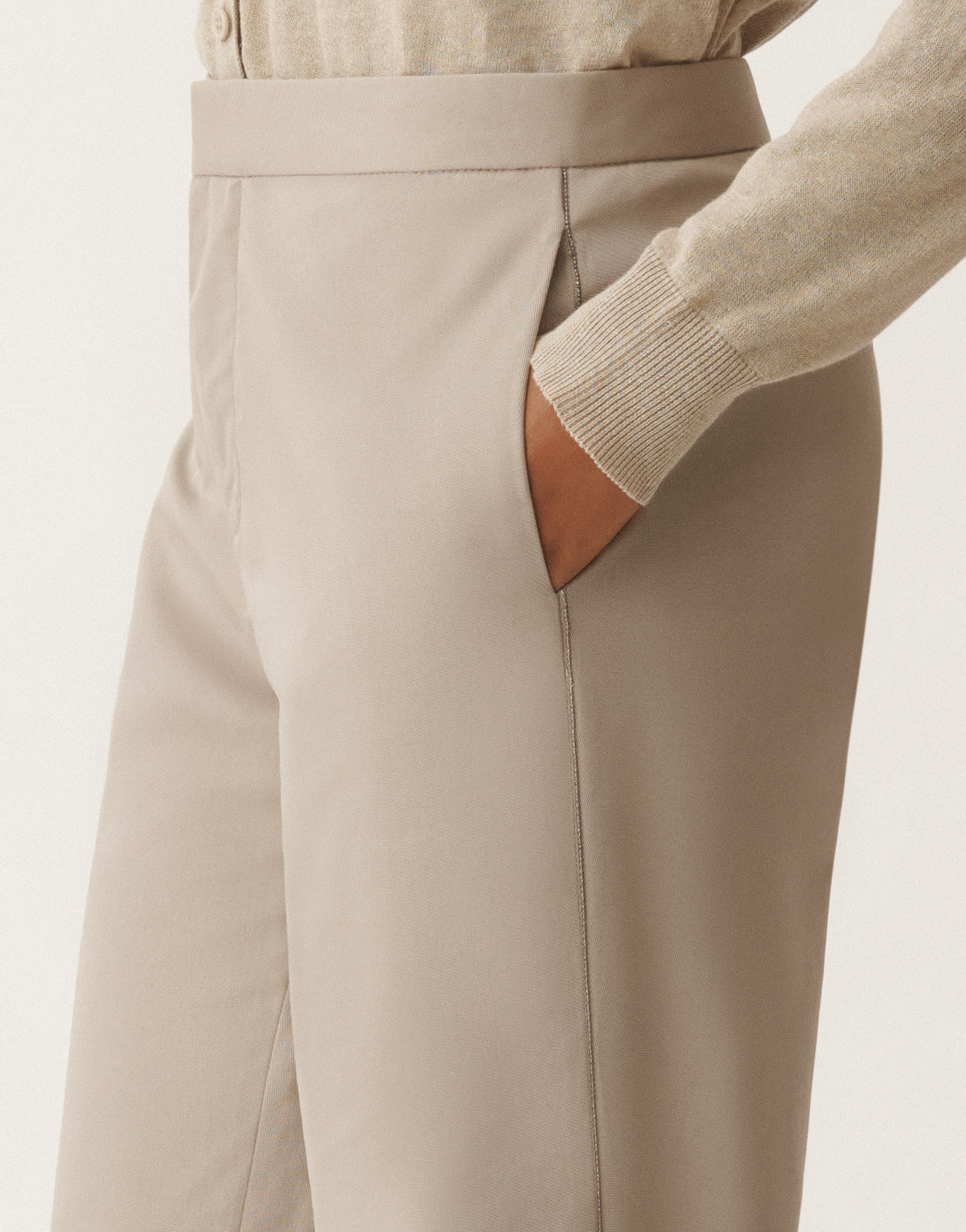 Fabiana Filippi Montefalco Cotton Gabardine Trousers In Clay
